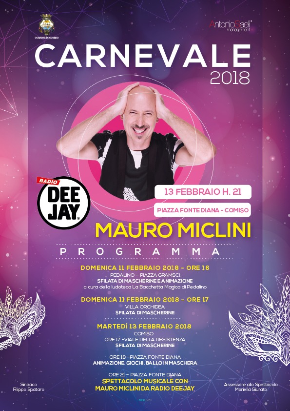 Carnevale a Comiso con dj Mauro Miclini. Super festa e varie sfilate