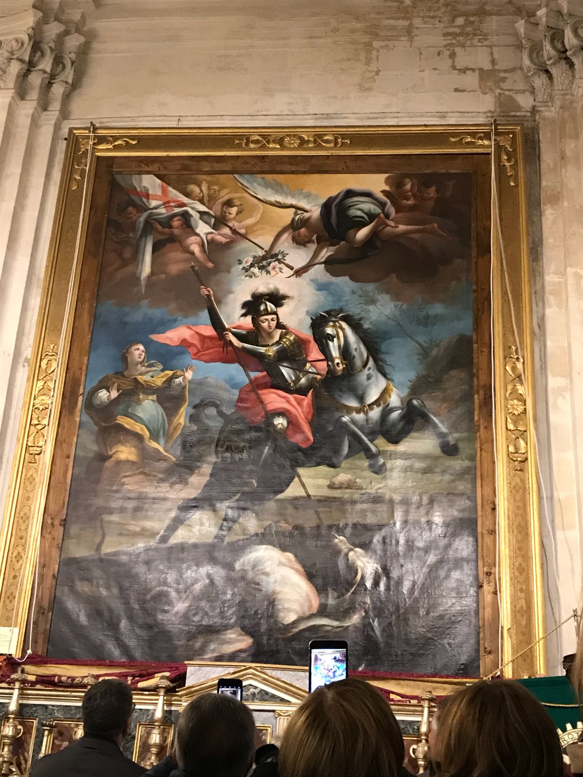San Giorgio ed il Drago. Restaurato  a Modica il dipinto del XVIII secolo