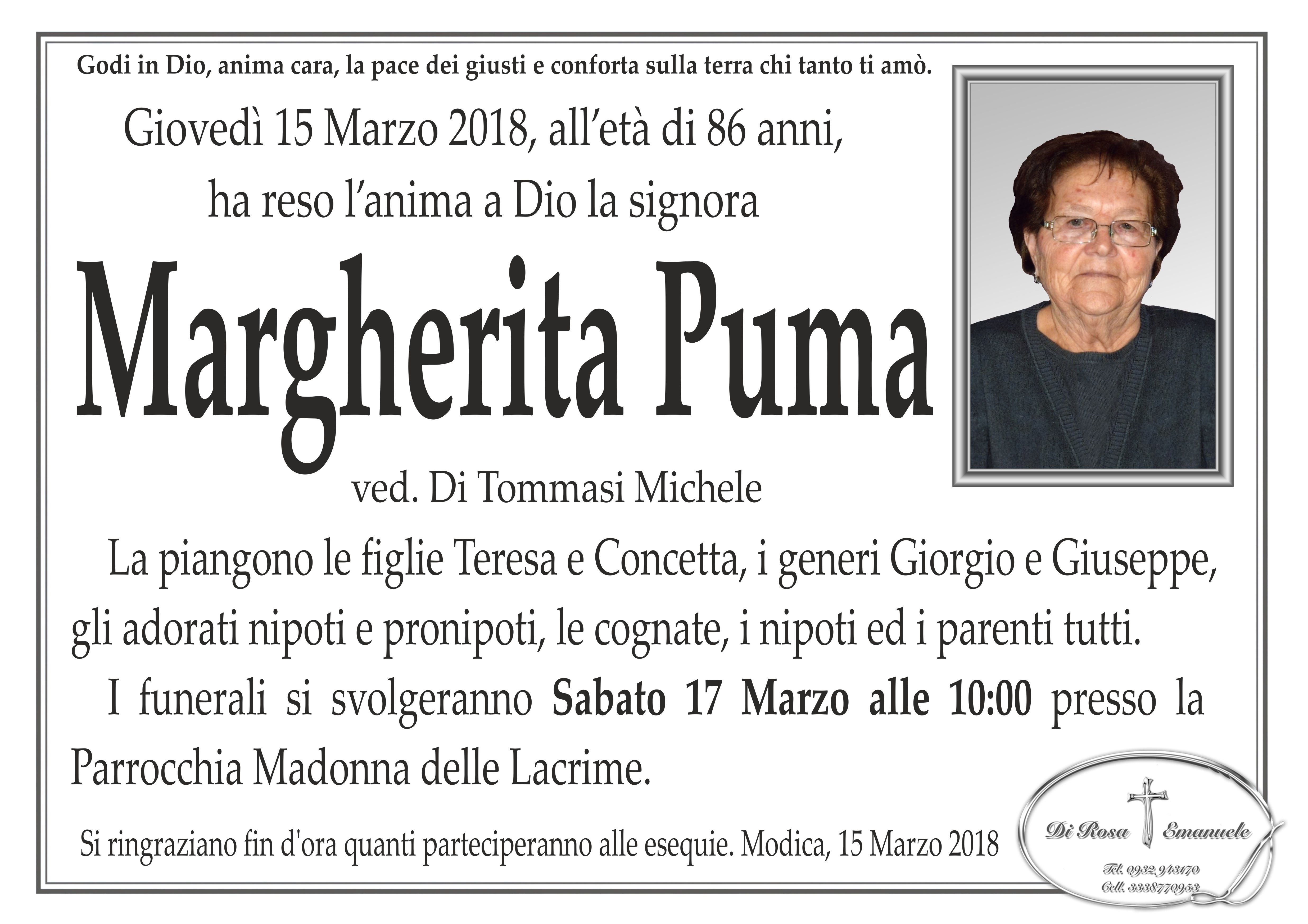Necrologi Margherita Puma