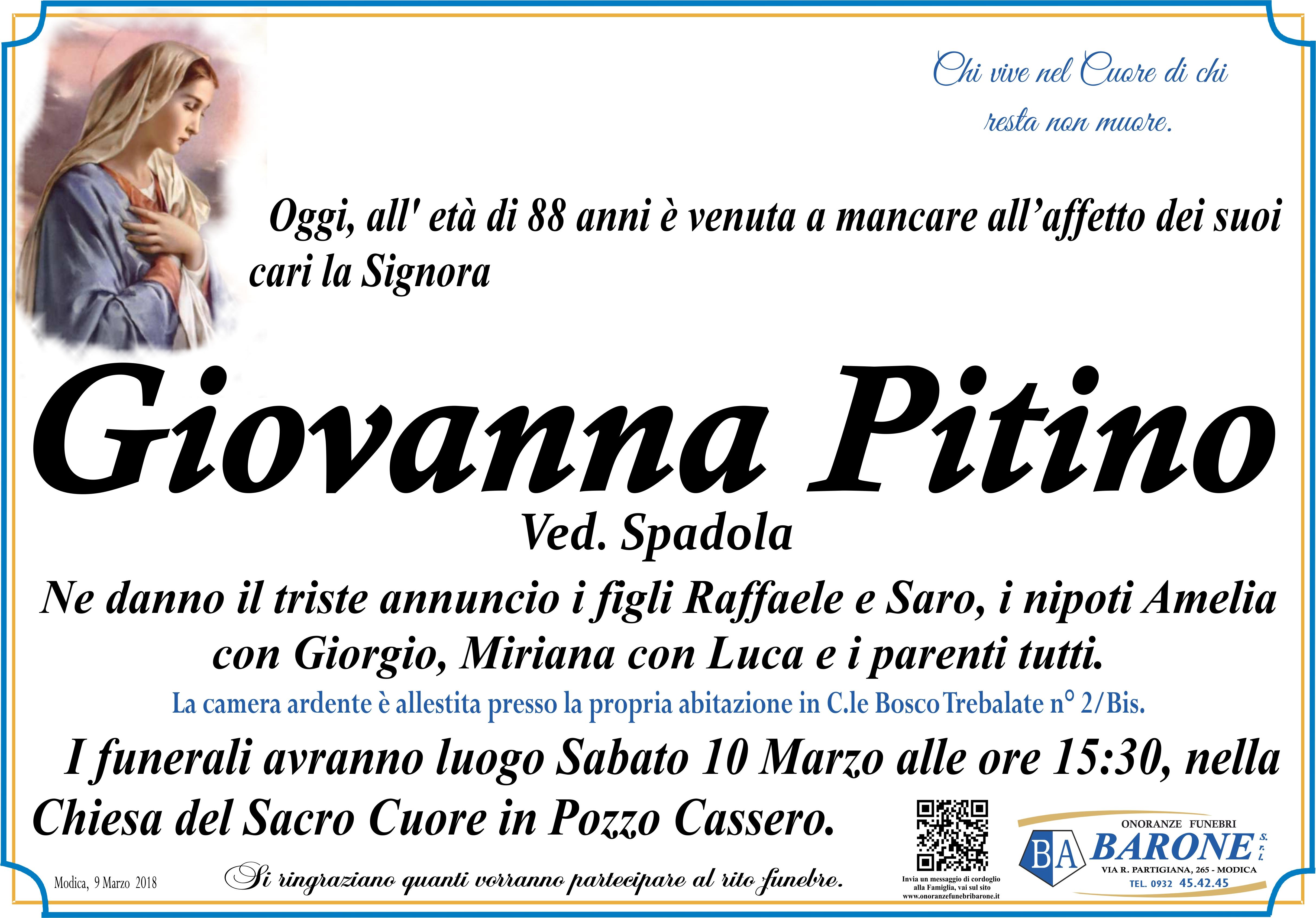 Necrologi Giovanna Pitino
