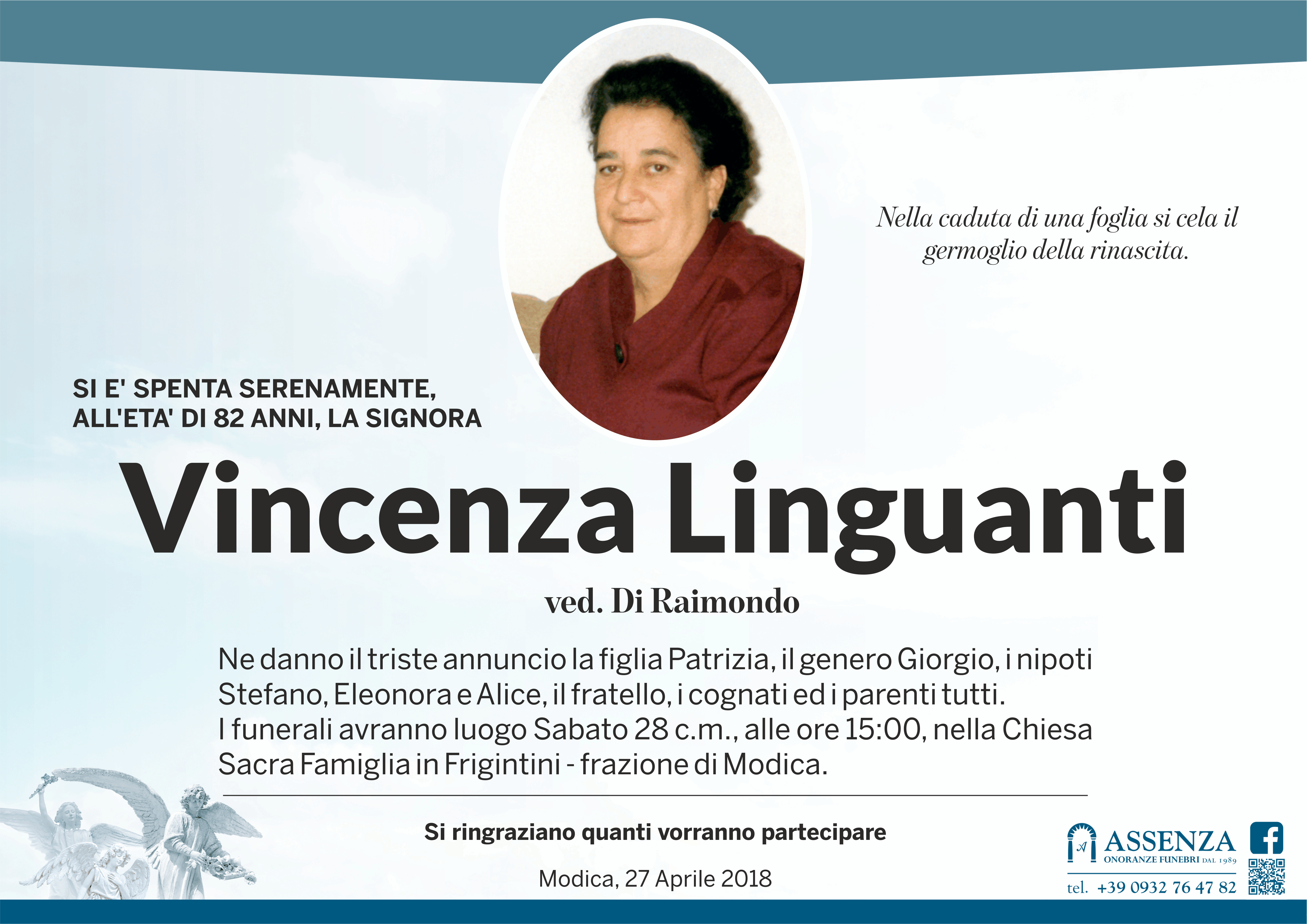 Necrologi: Vincenza Linguanti