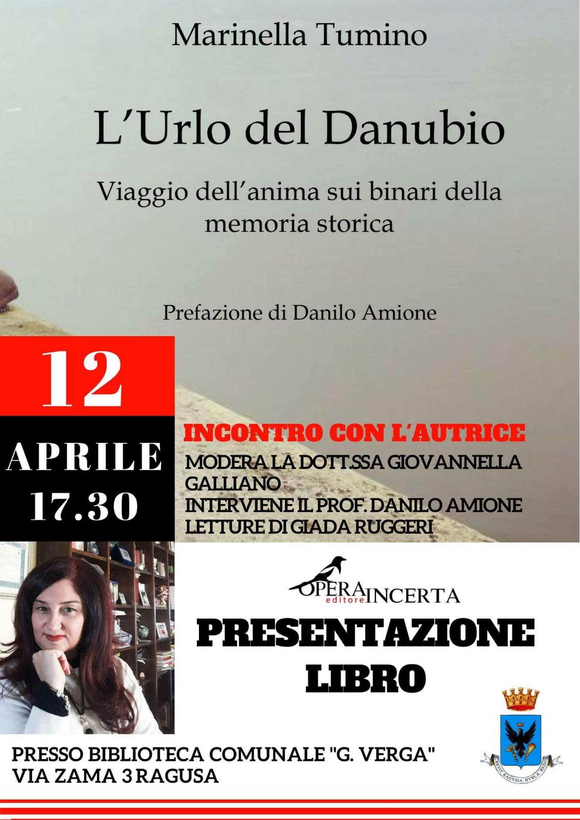 Alla biblioteca civica “Verga si presenta il libro “L’urlo del Danubio” di Marinella Tumino