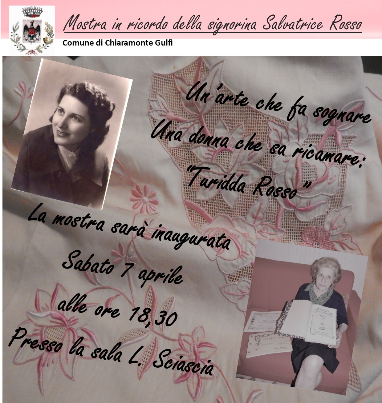 A Chiaramonte Mostra in memoria di Turidda Rosso, maestra di ricamo