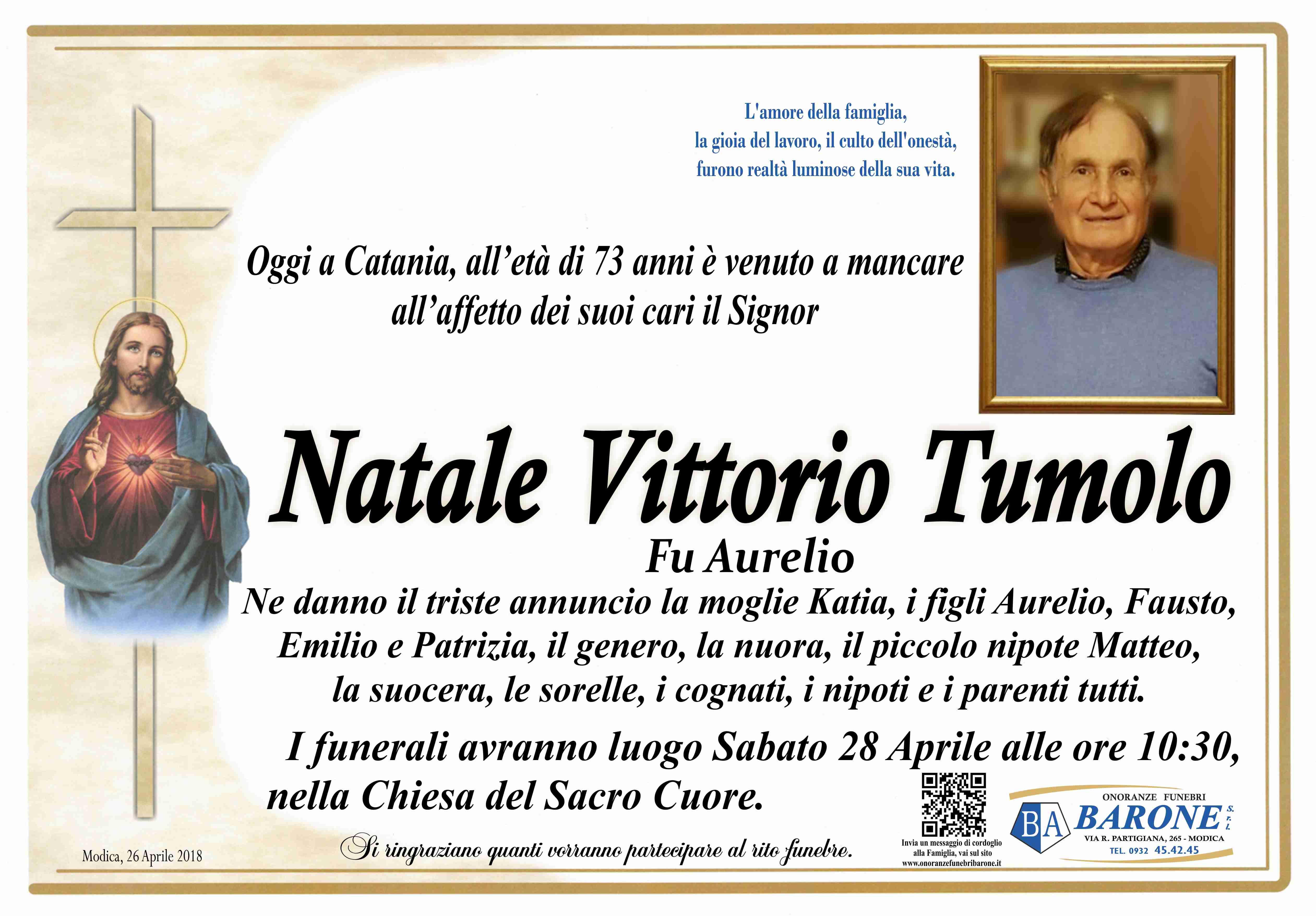 Necrologi: Natale Vittorio Tumolo