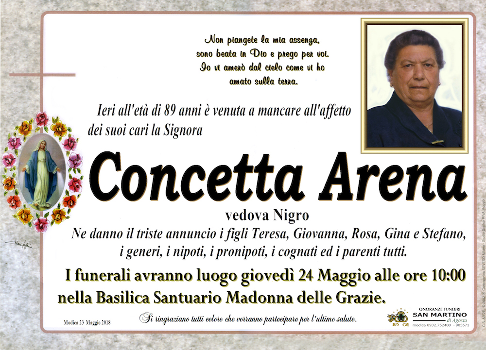 Necrologi: Concetta Arena