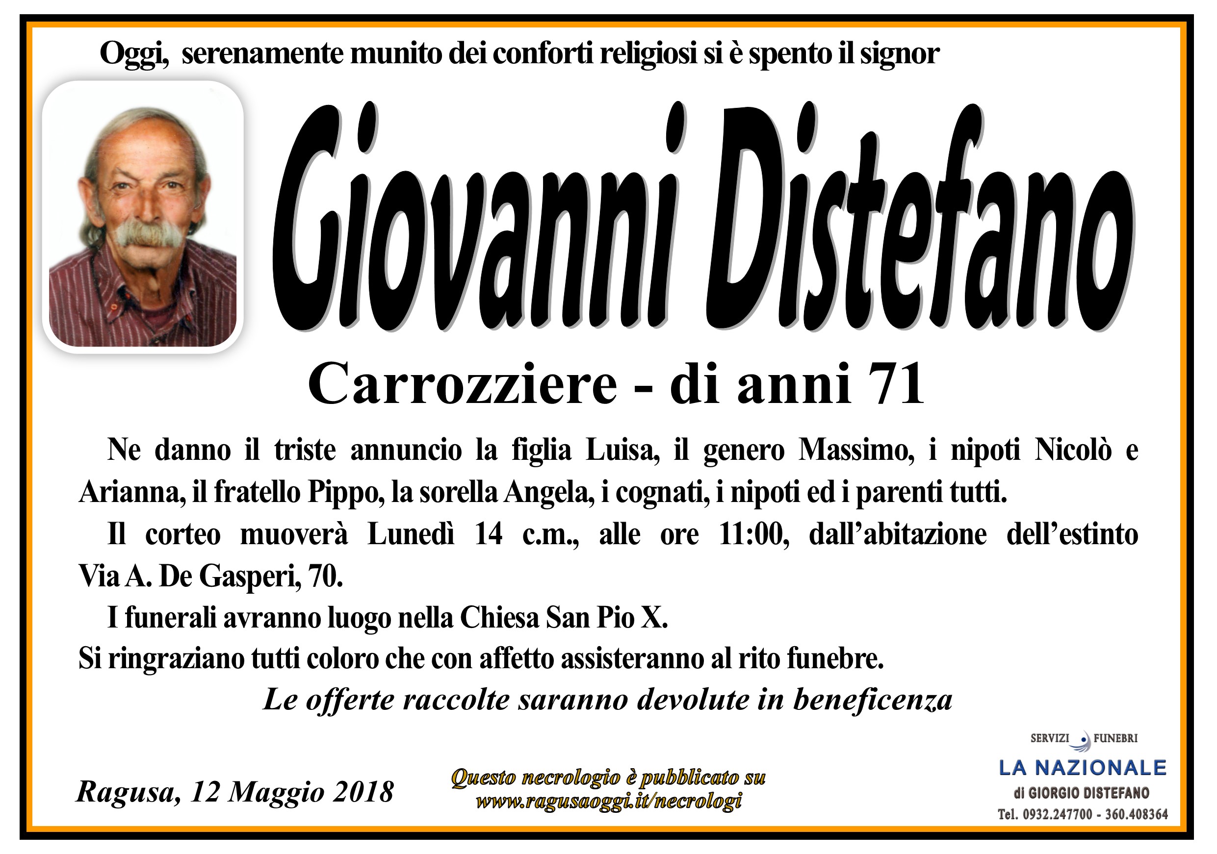 Necrologi: Giovanni Distefano