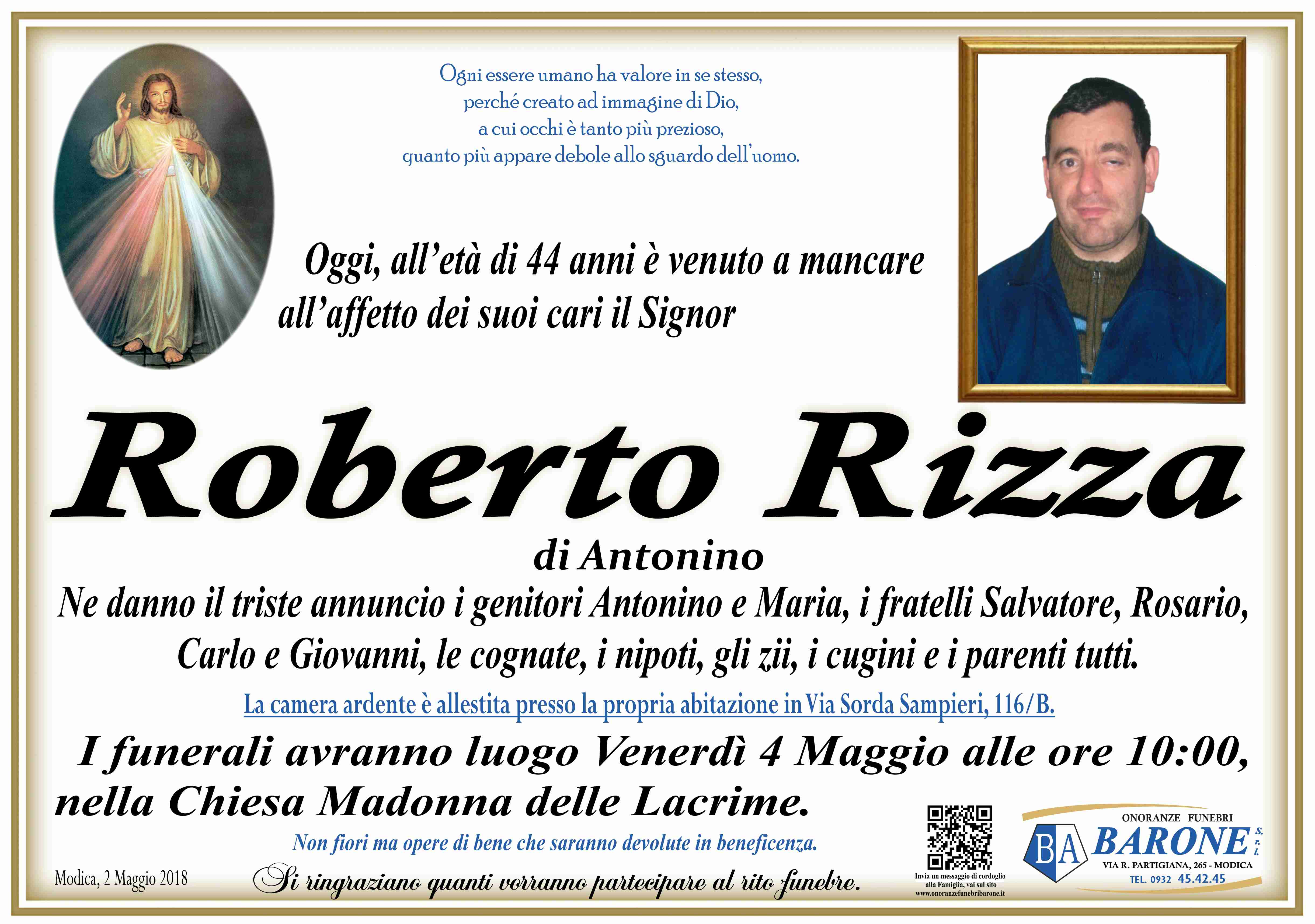 Necrologi Roberto Rizza