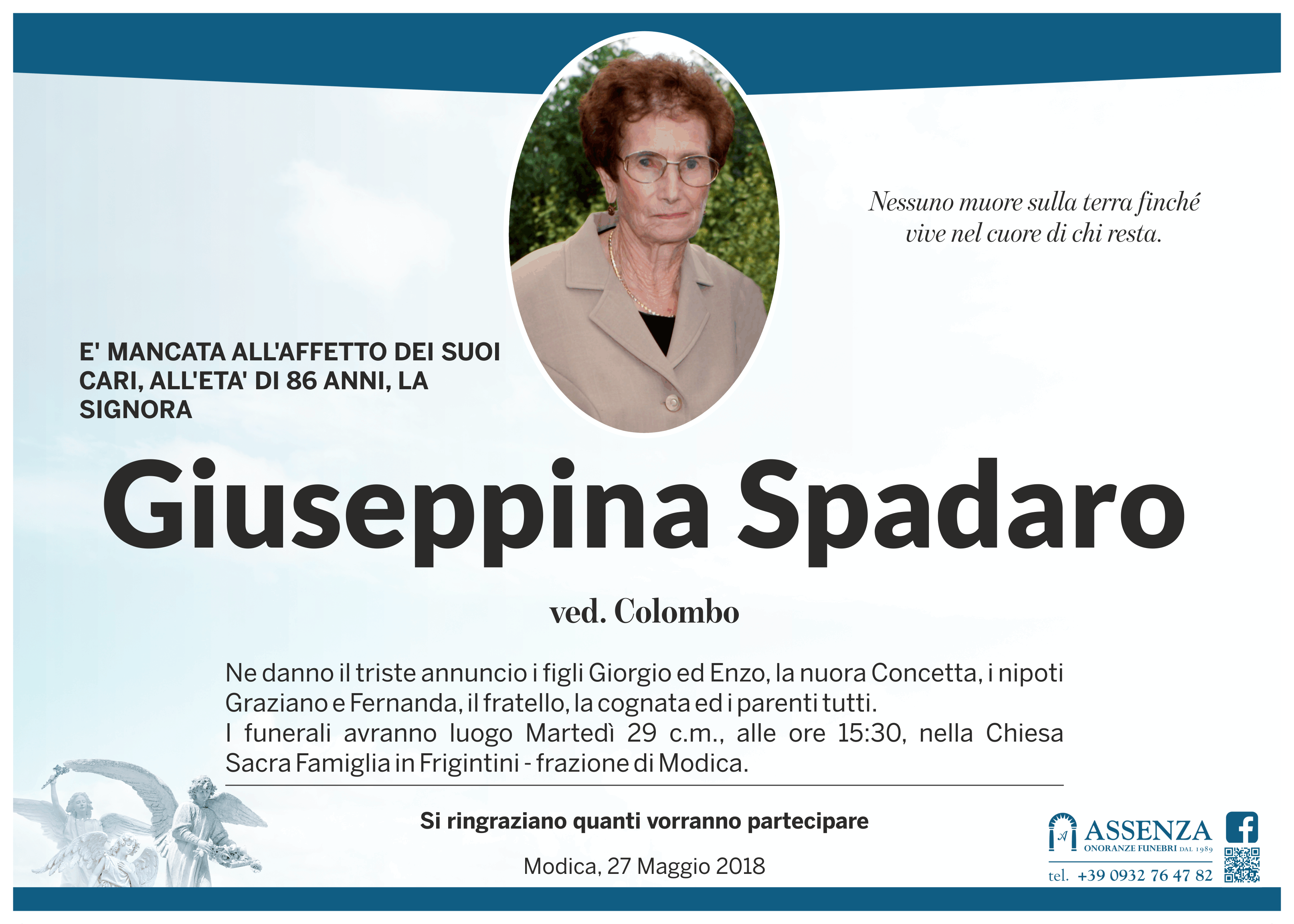 Necrologi: Giuseppina Spadaro