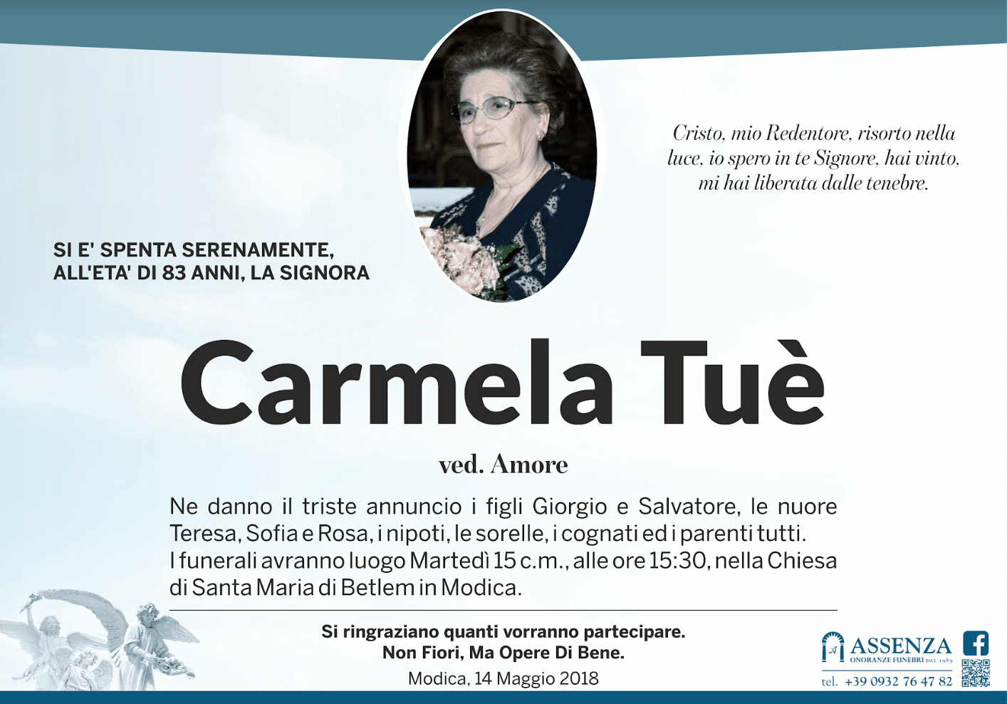 Necrologi: Carmela Tuè