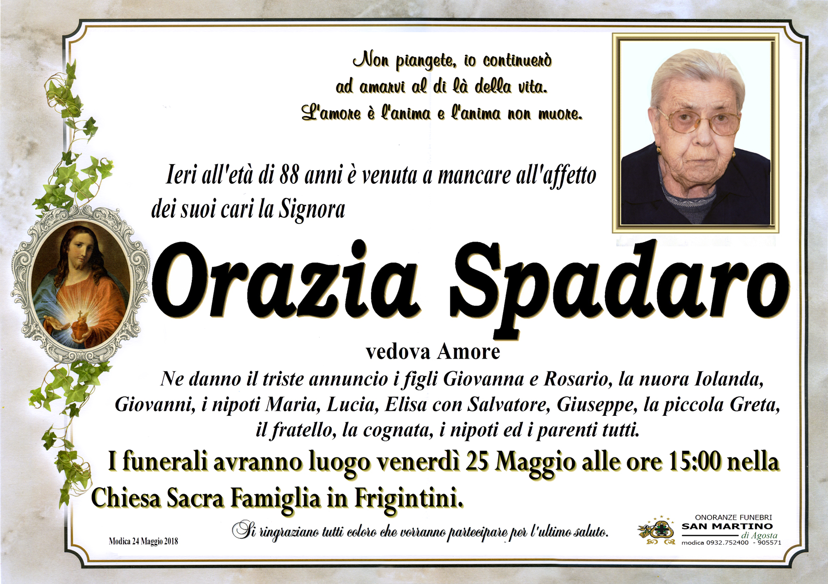 Necrologi: Orazia Spadaro