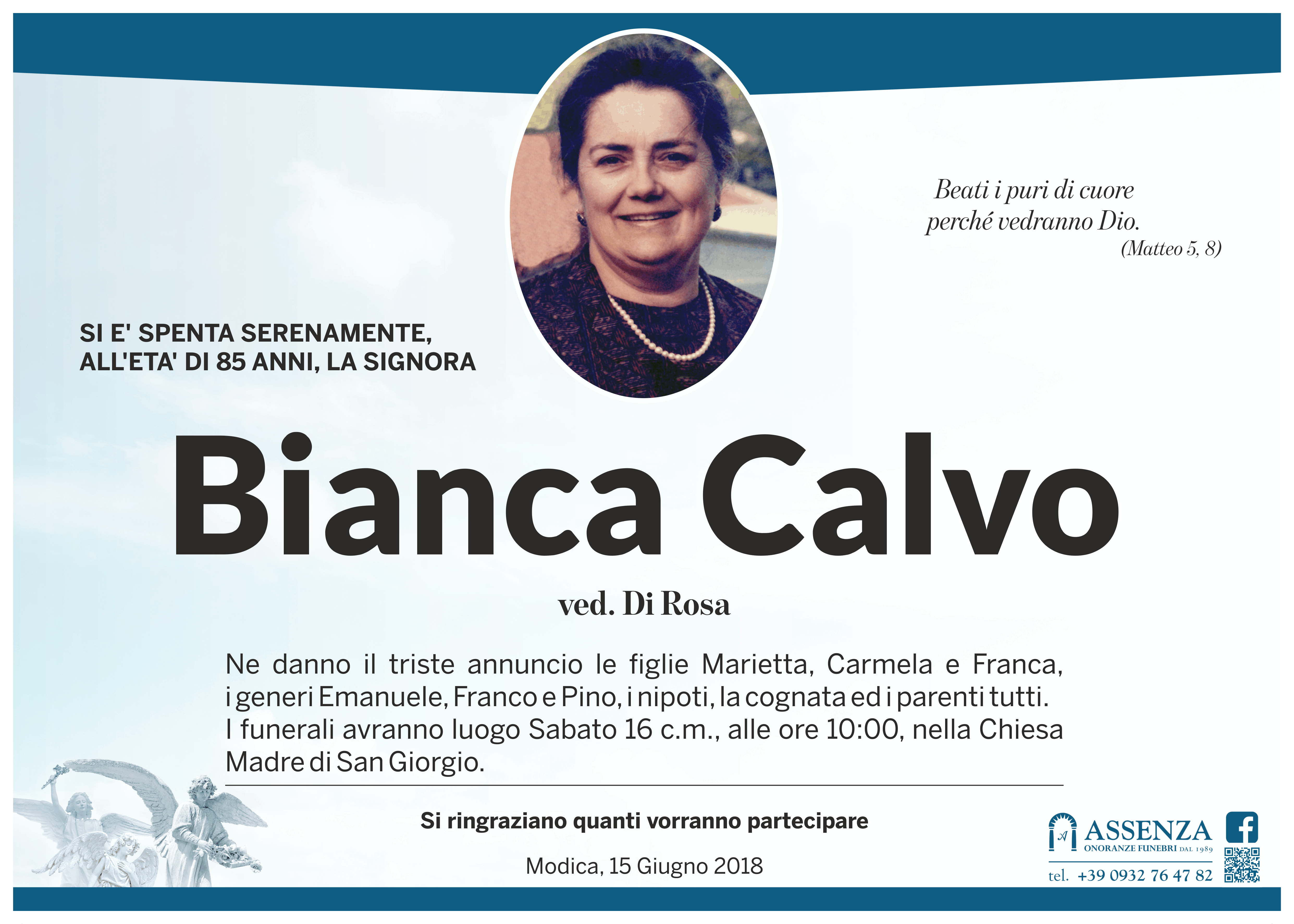 Necrologi: Bianca Calvo