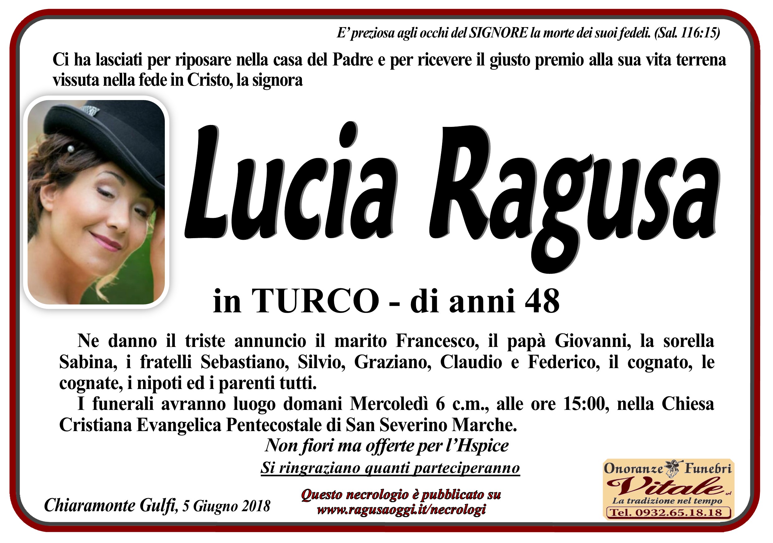 – Necrologi: Lucia Ragusa