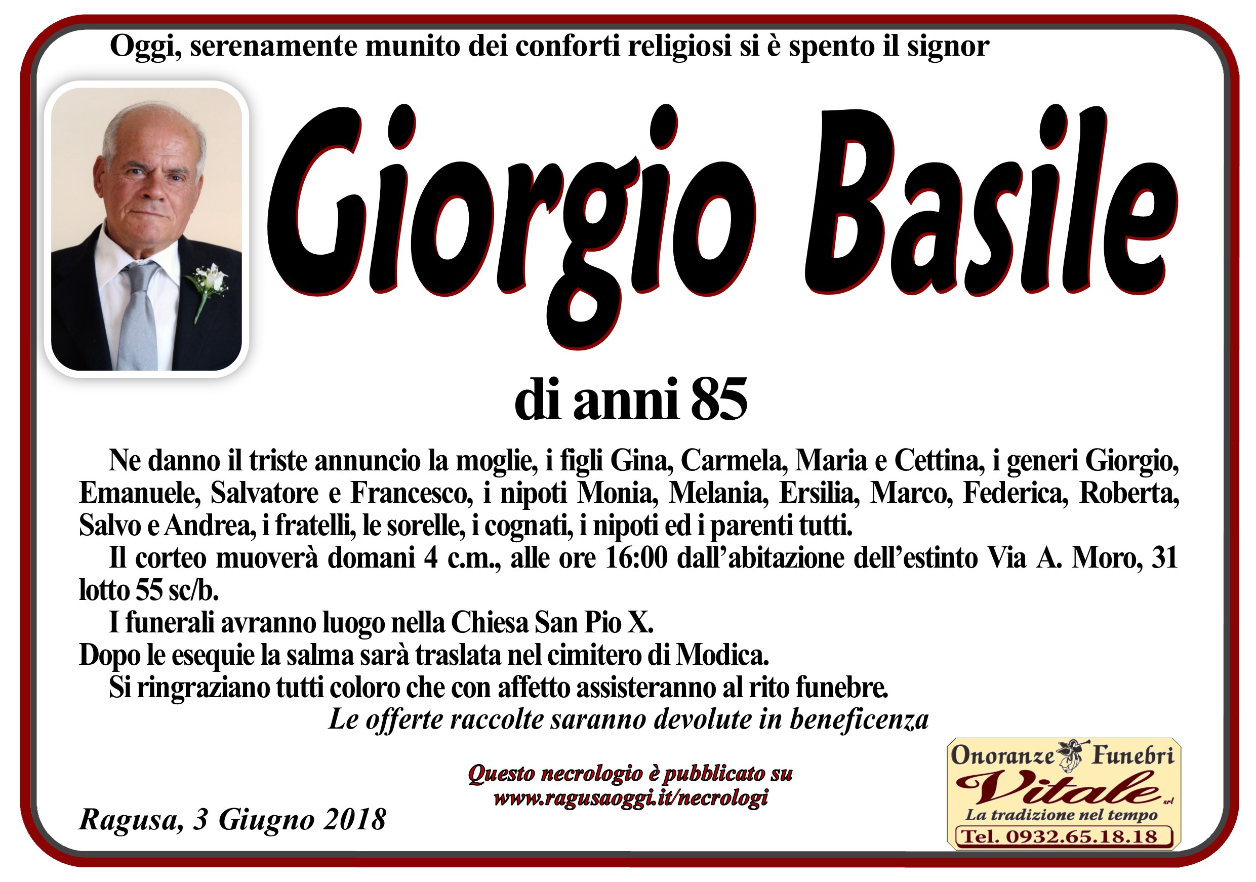 Necrologi: Giorgio Basile