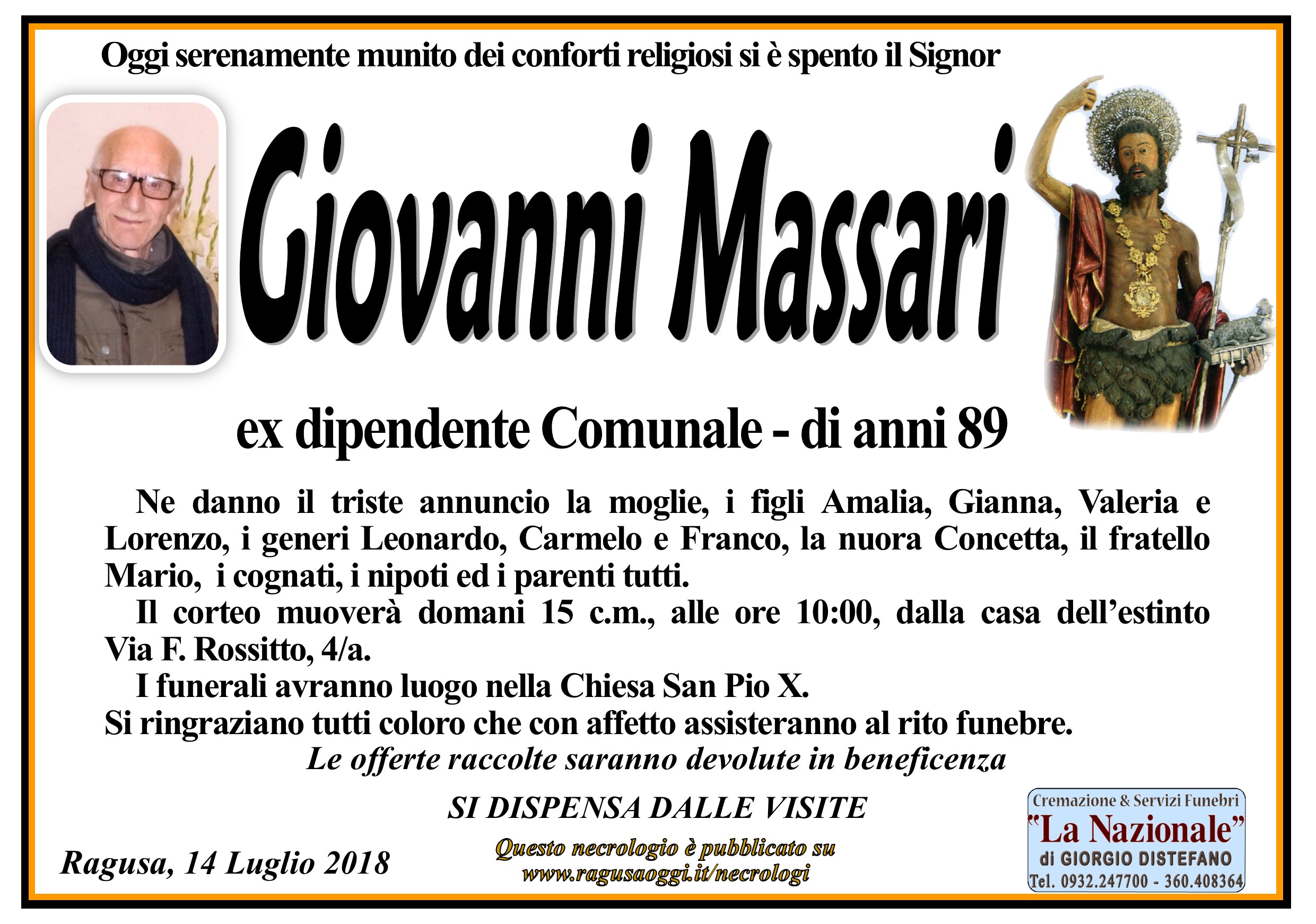 Necrologi: Giovanni Massari