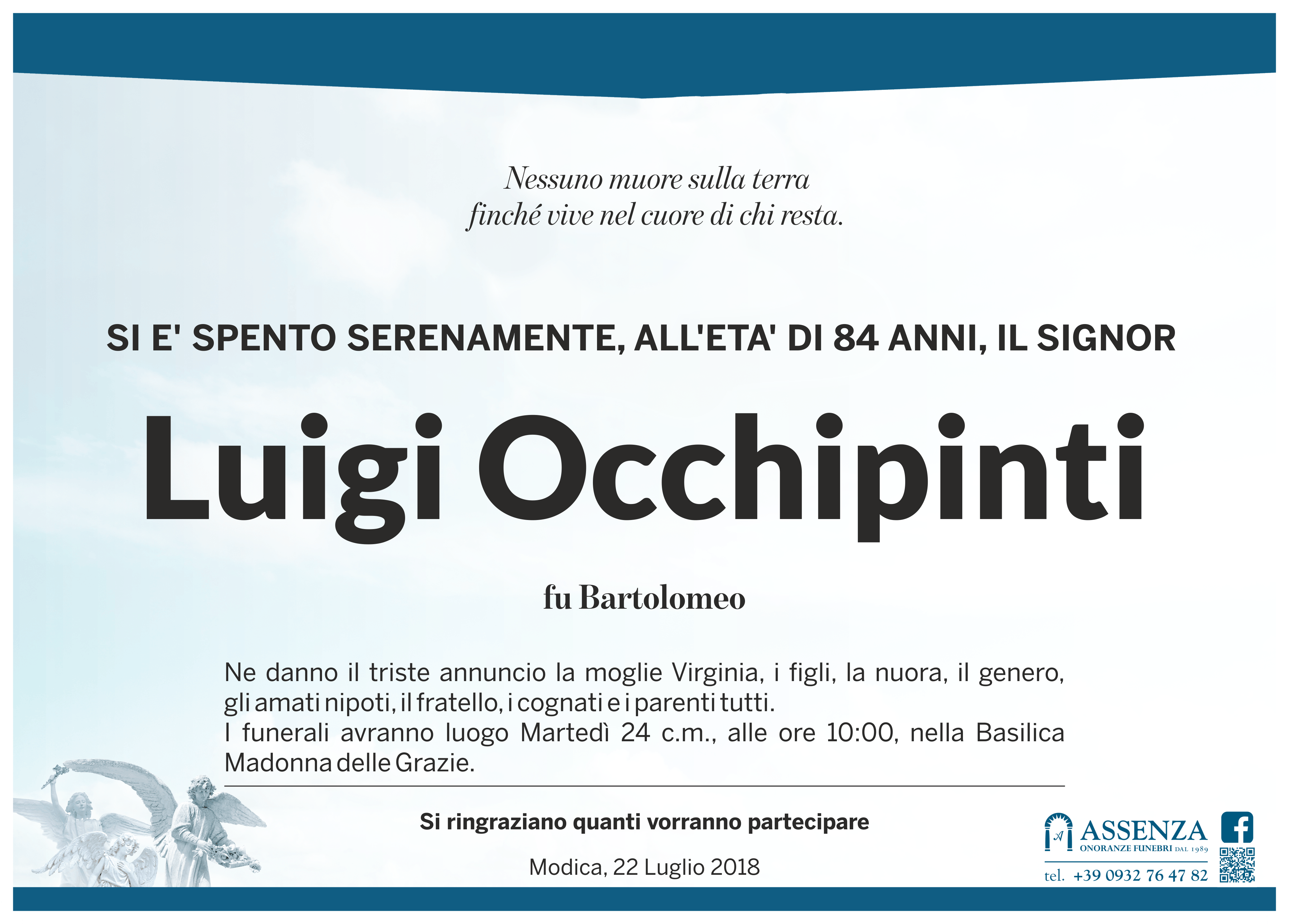 Necrologi: Luigi Occhipinti