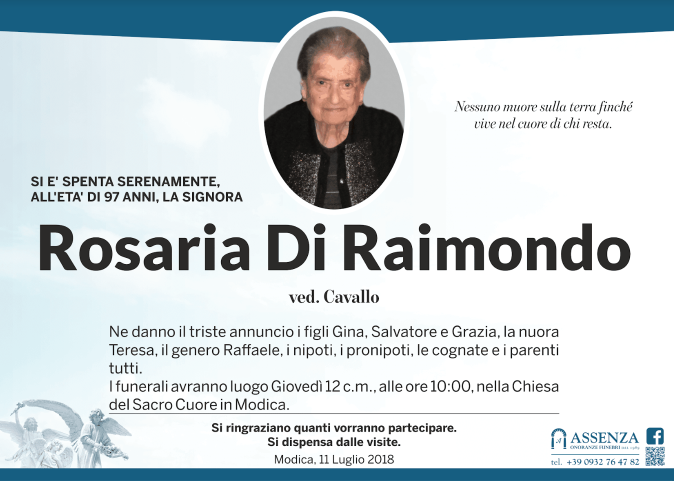 Necrologi: Rosario Di Raimondo