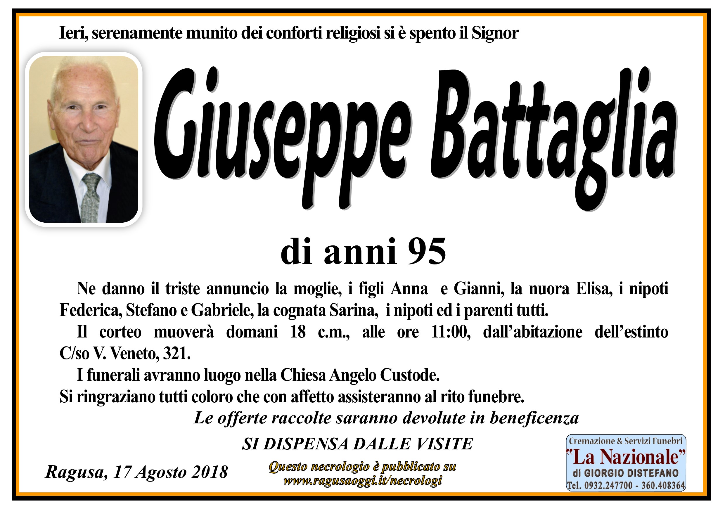 Necrologi: Giuseppe Battaglia
