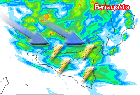 Ferragosto con piogge sparse in Sicilia. Ultime ore di caldo afoso.