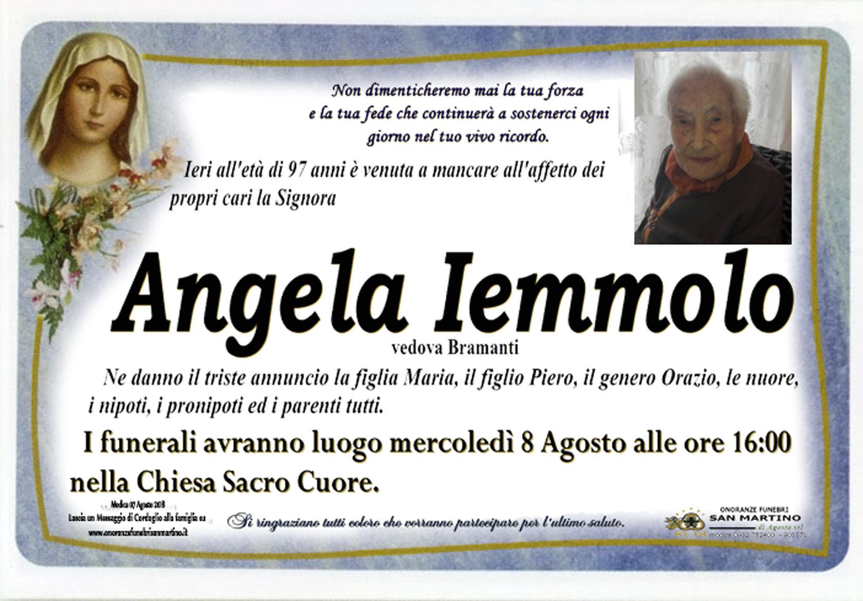 Necrologi: Angela Iemmolo