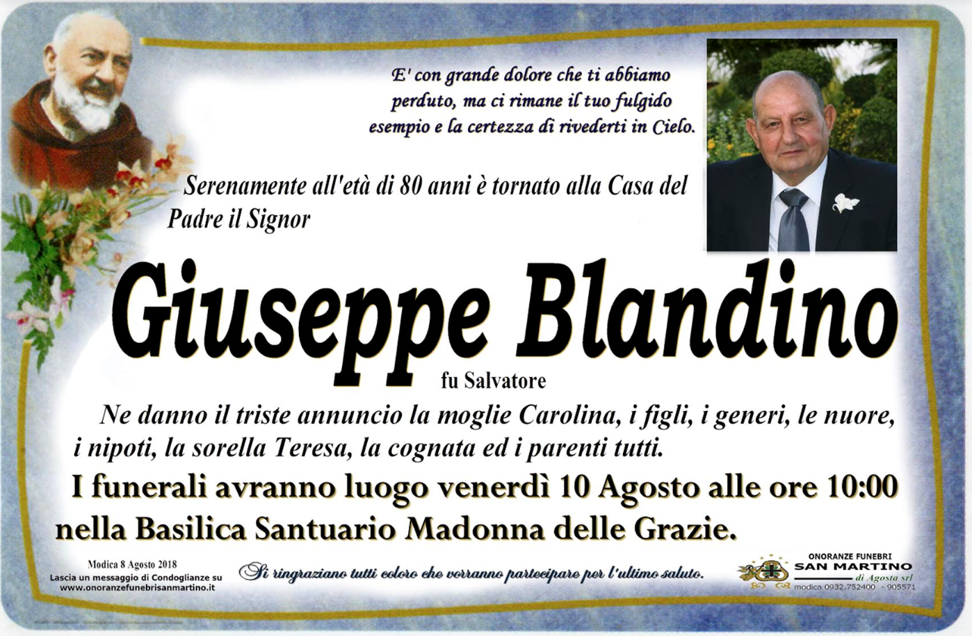 Necrologi: Giuseppe Blandino