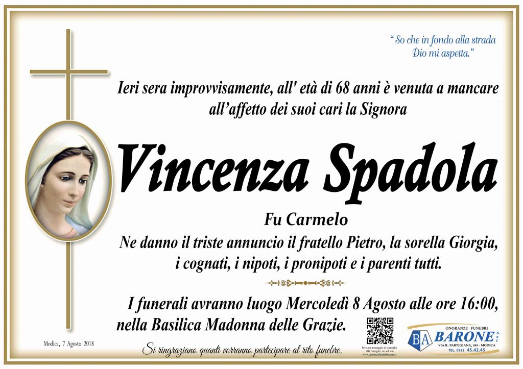 Necrologi: Vincenza Spadola