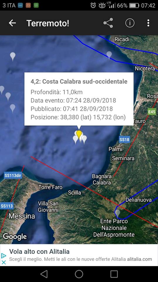 Scossa di terremoto stamattina avvertita in Sicilia