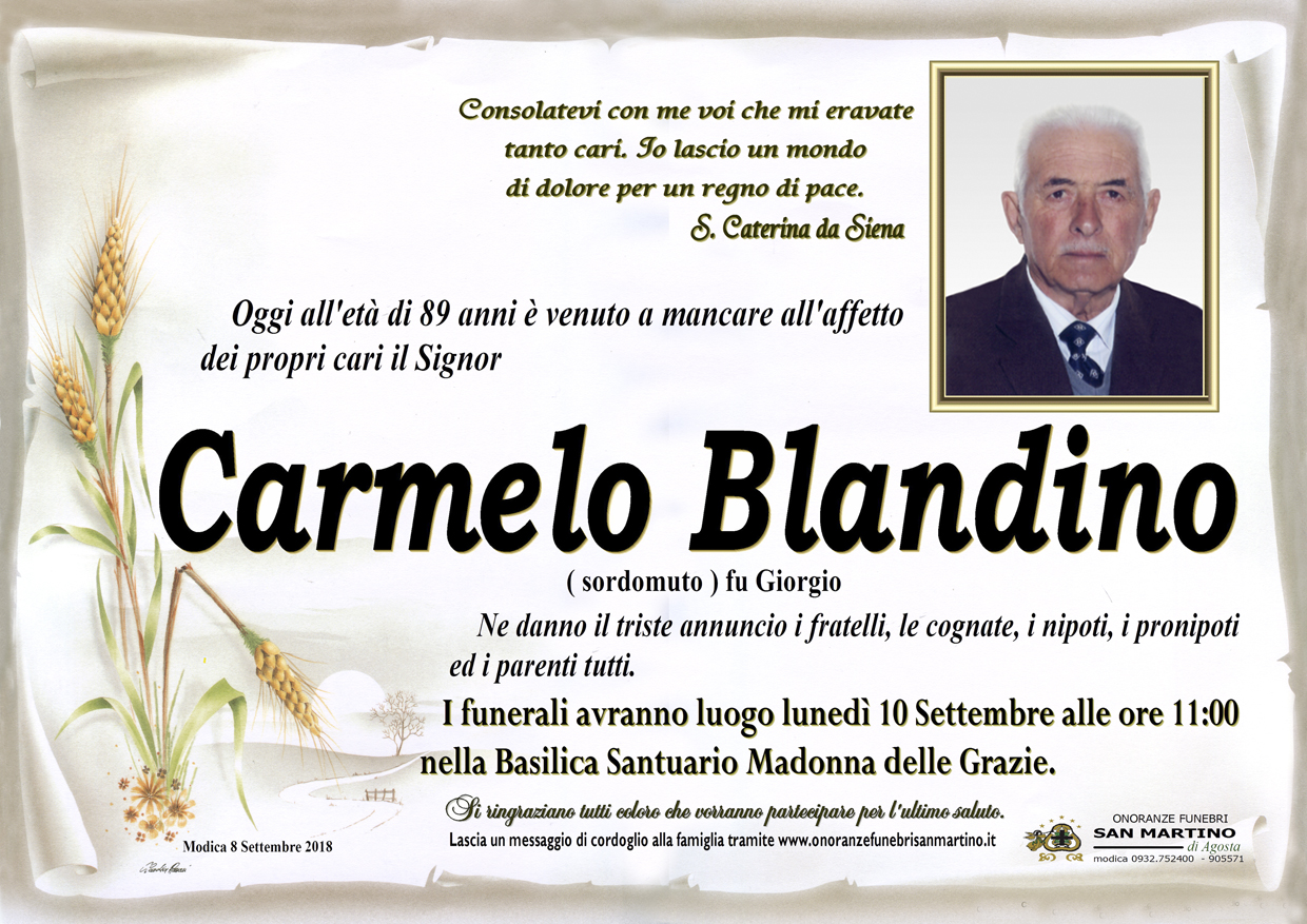Necrologi: Carmelo Blandino