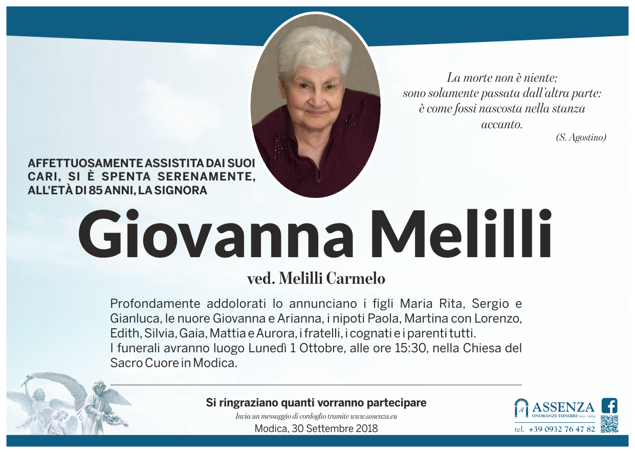 Necrologi: Giovanna Melilli