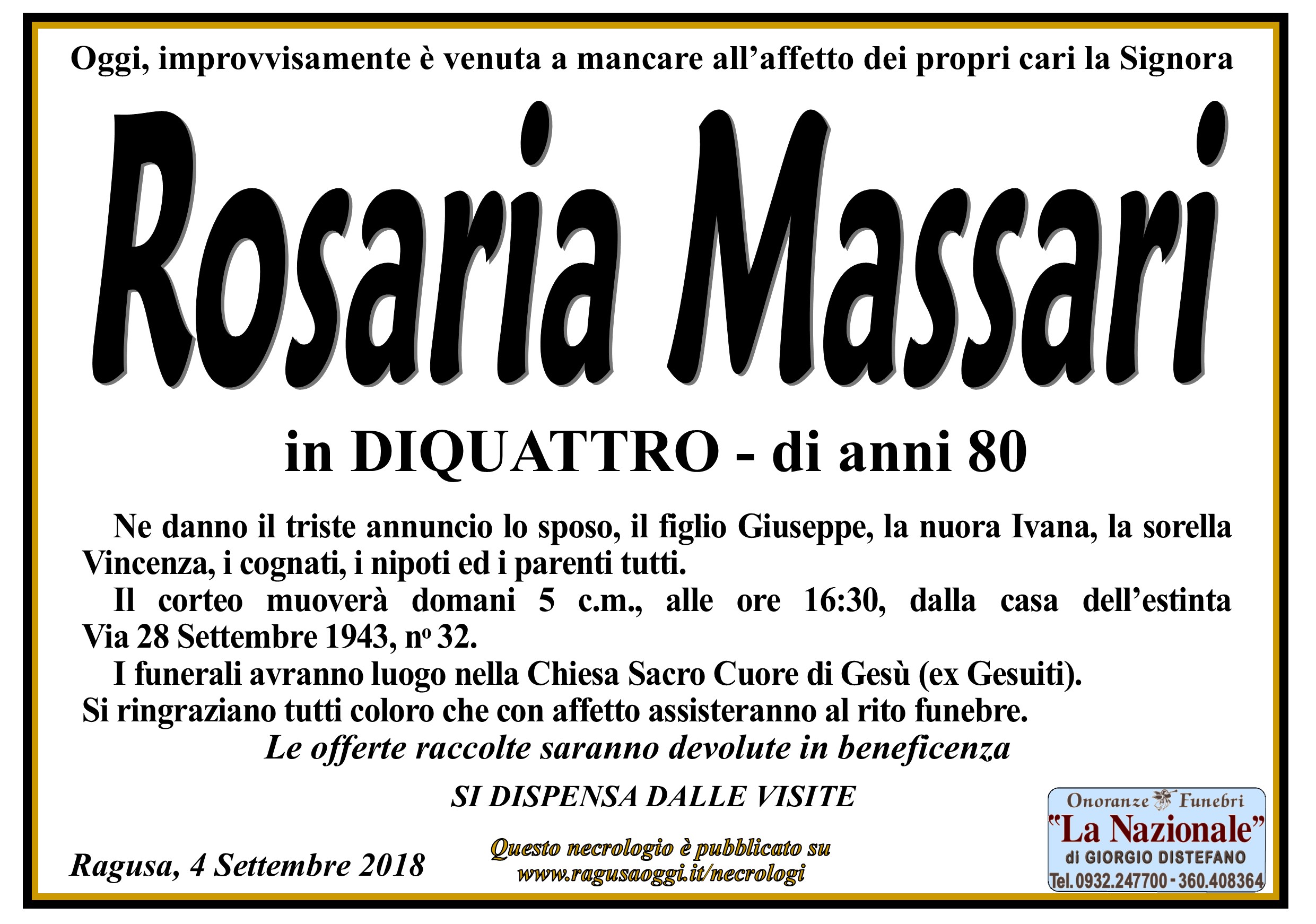 Necrologi: Rosaria Massari