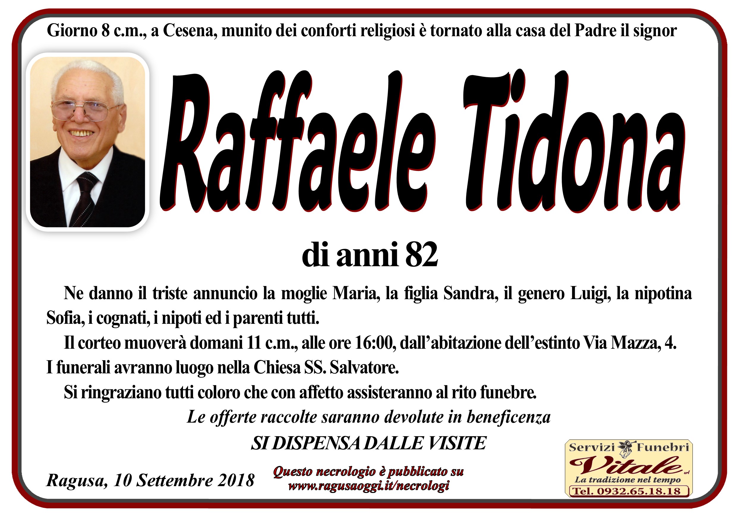 Necrologi: Raffaele Ragusa