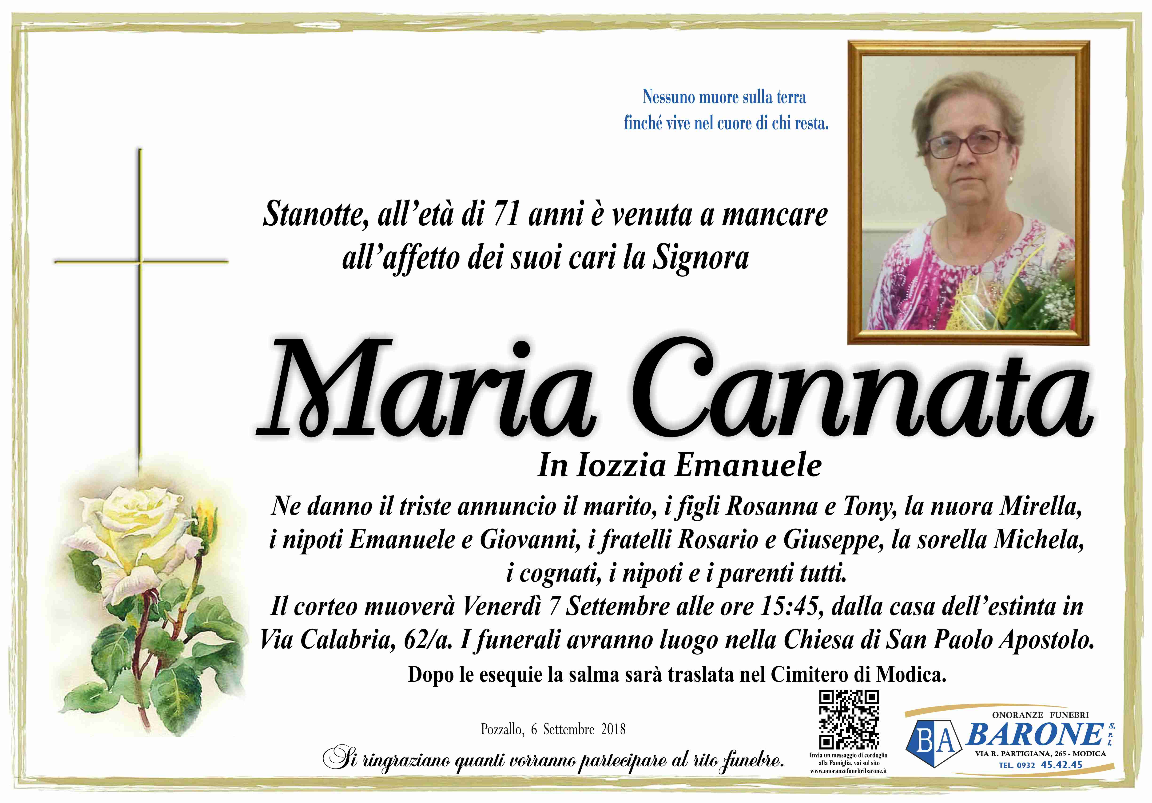 Necrologi: Maria Cannata