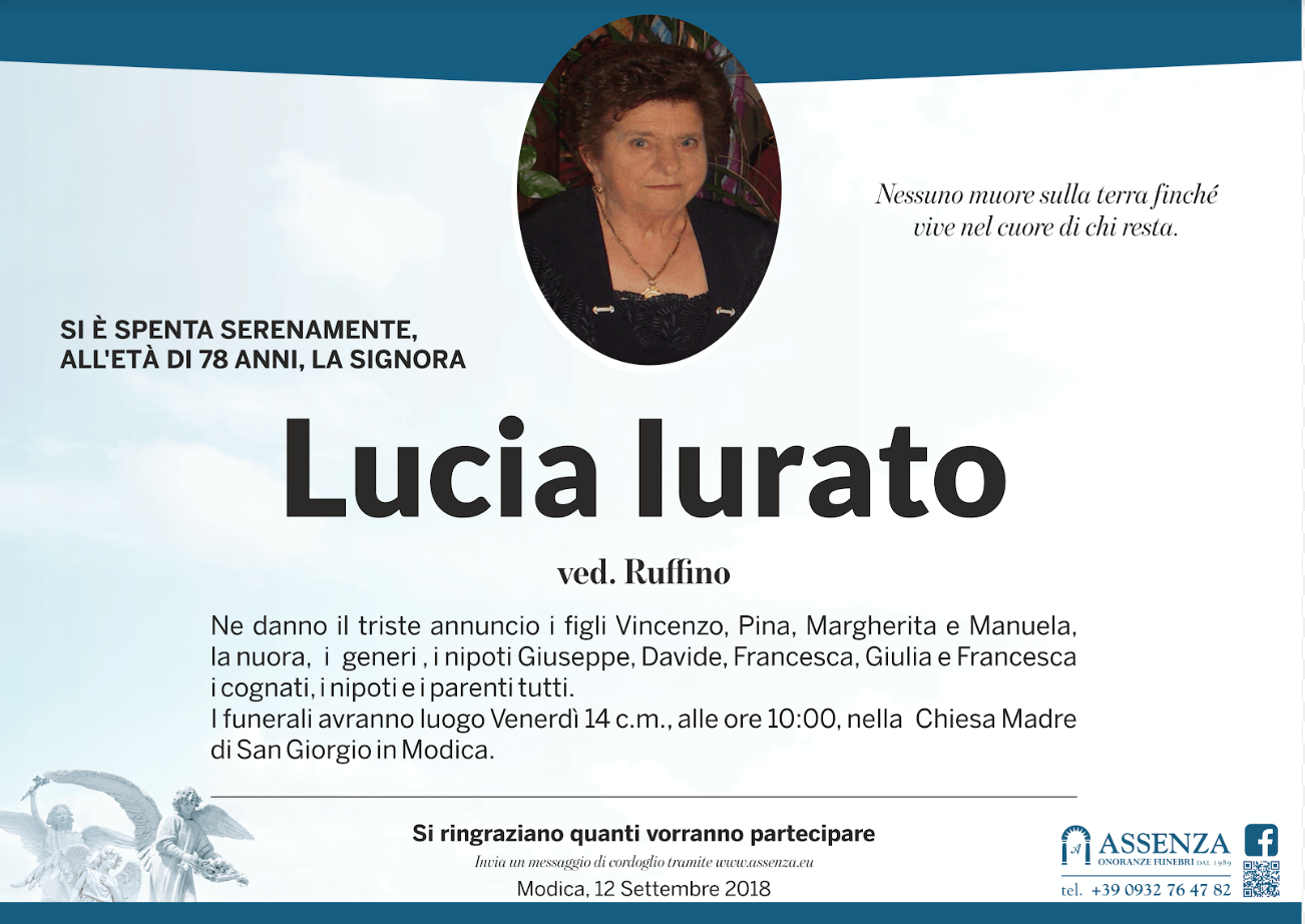 Necrologi: Lucia Iurato