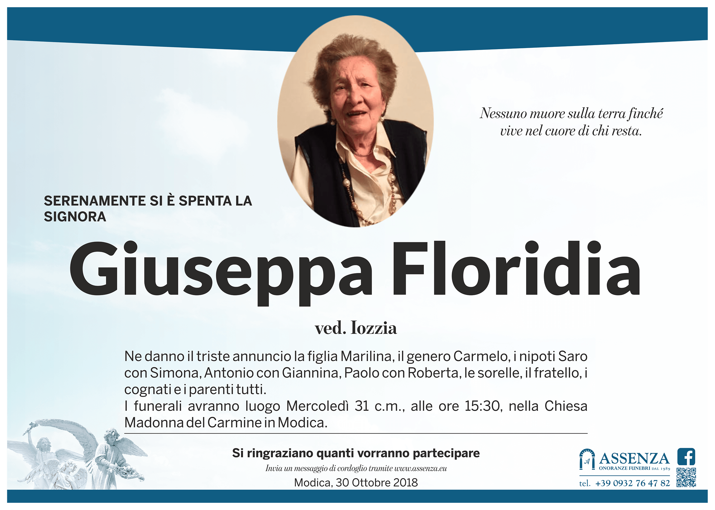 Necrologi: Giuseppa Floridia