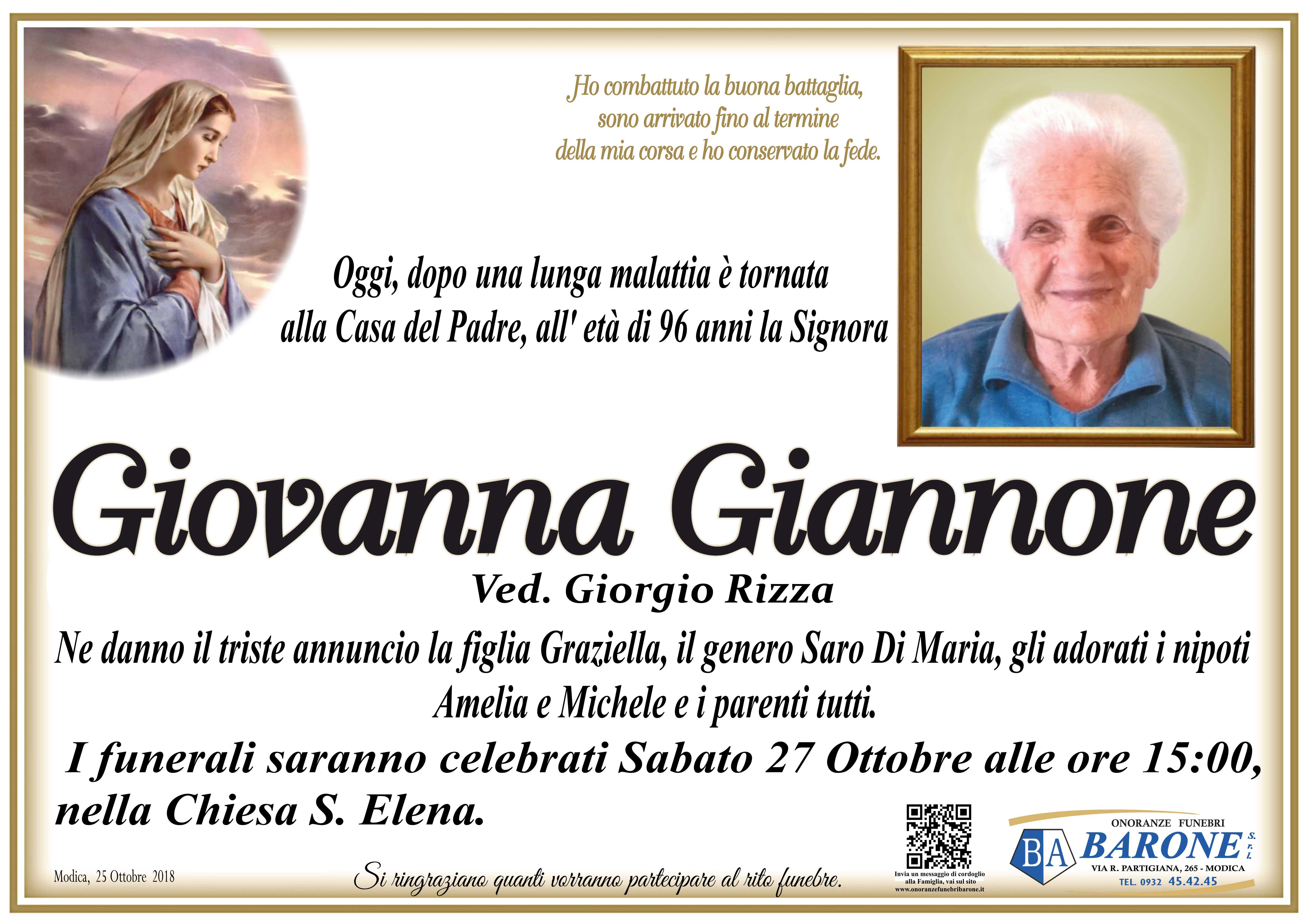 Necrologi: Giovanna Giannone