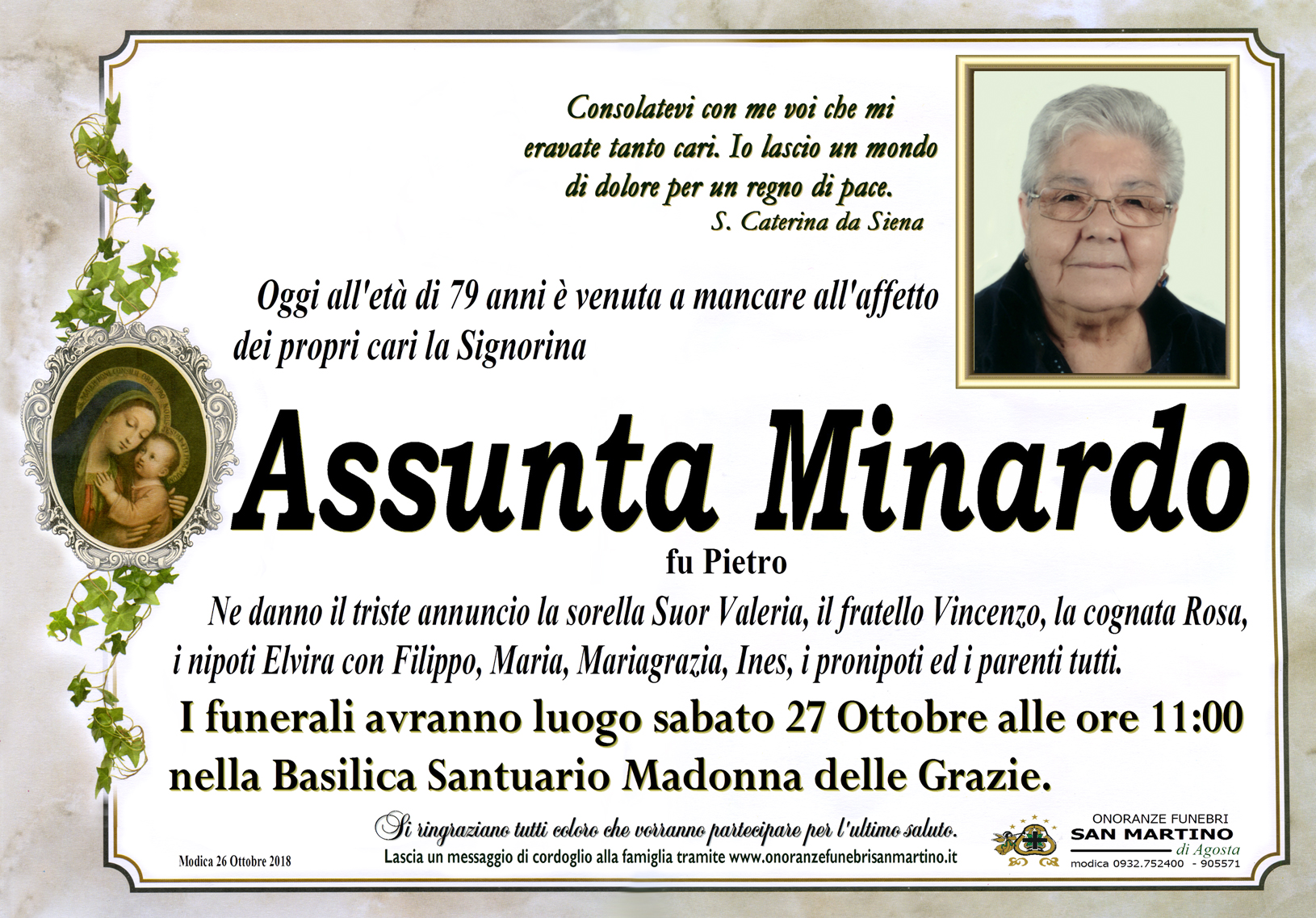 Necrologi Assunta Minardo