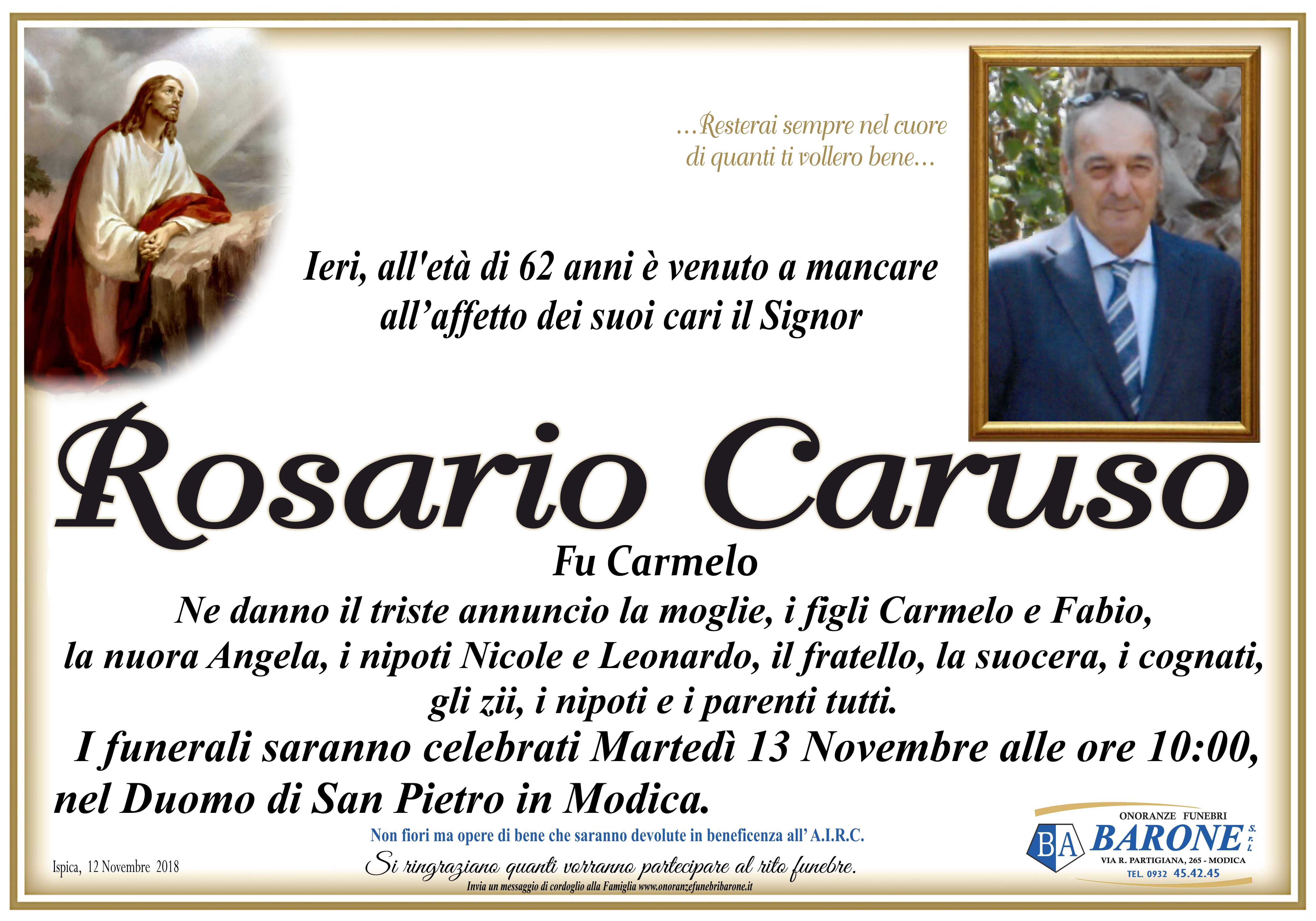 Necrologi: Rosario Caruso