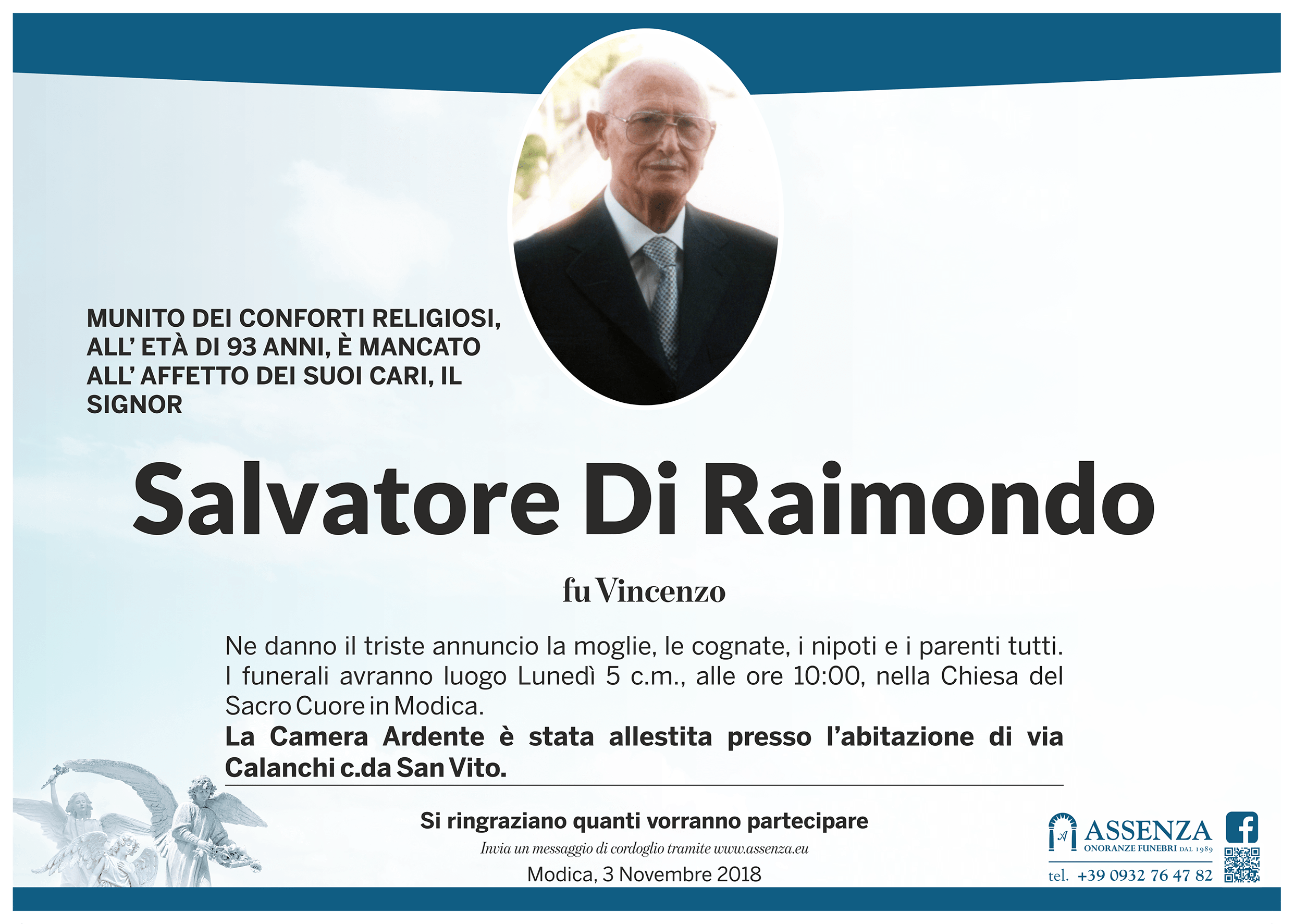 Necrologi: Salvatore Di Raimondo