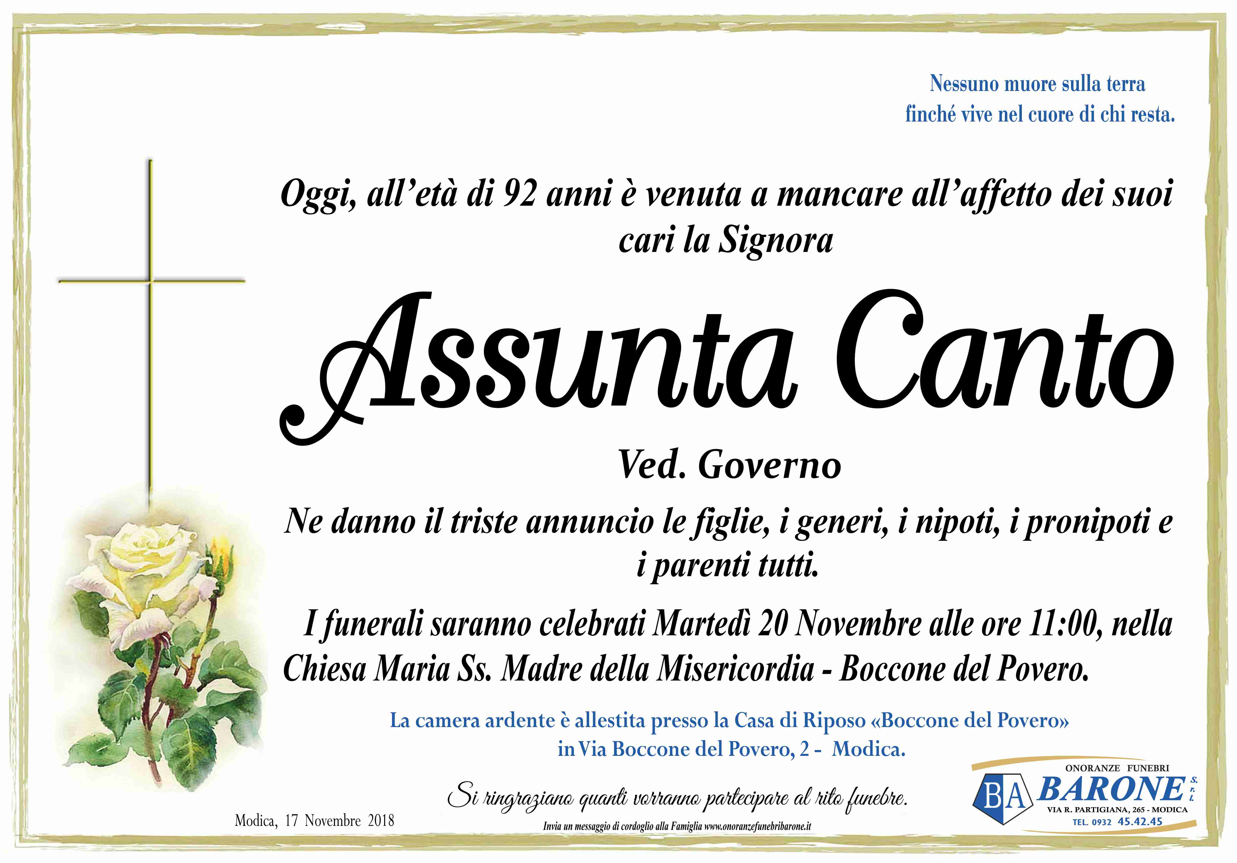 Necrologi: Assunta Canto