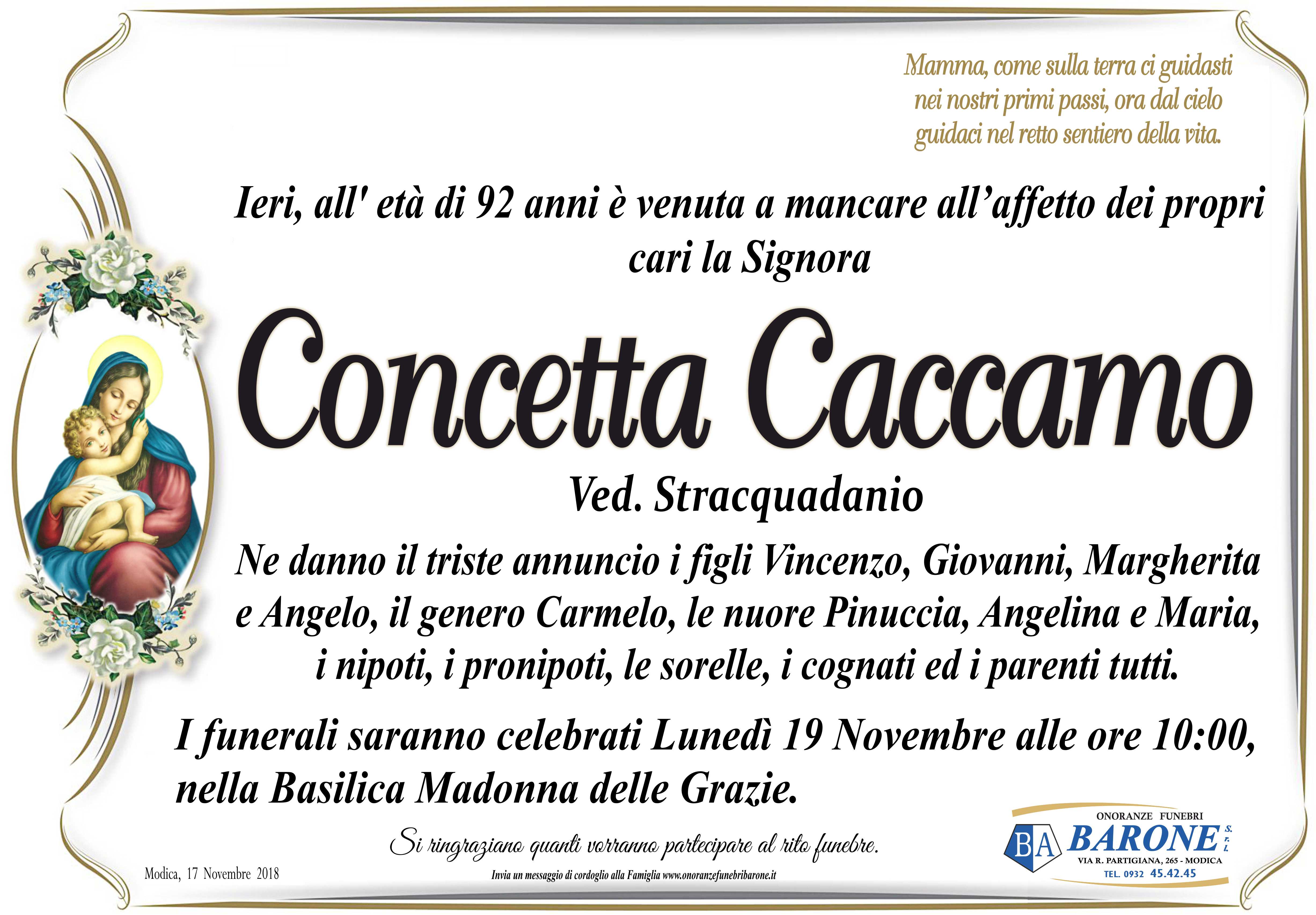 Necrologi: Concetta Caccamo