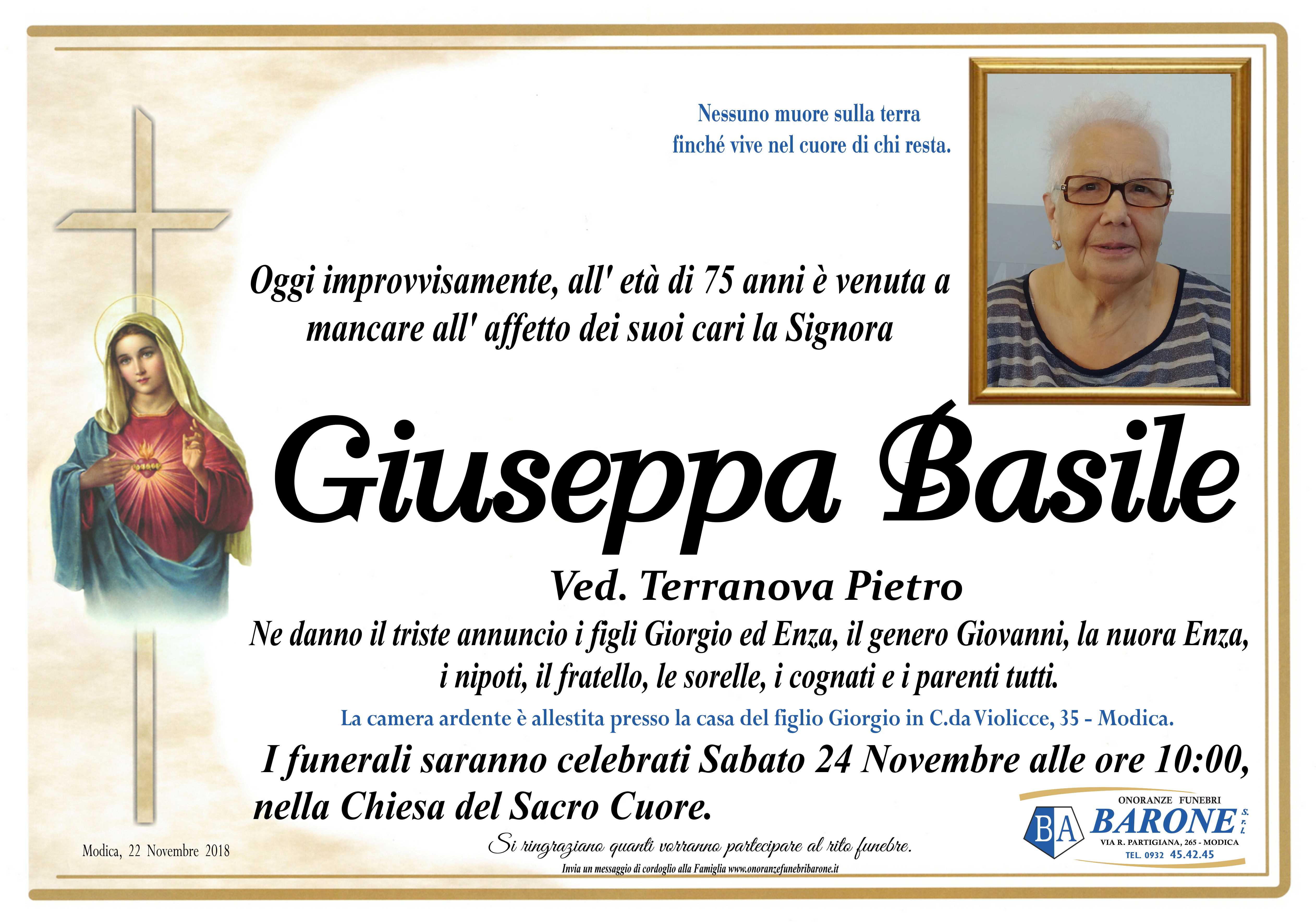 Necrologi: Giuseppa Basile