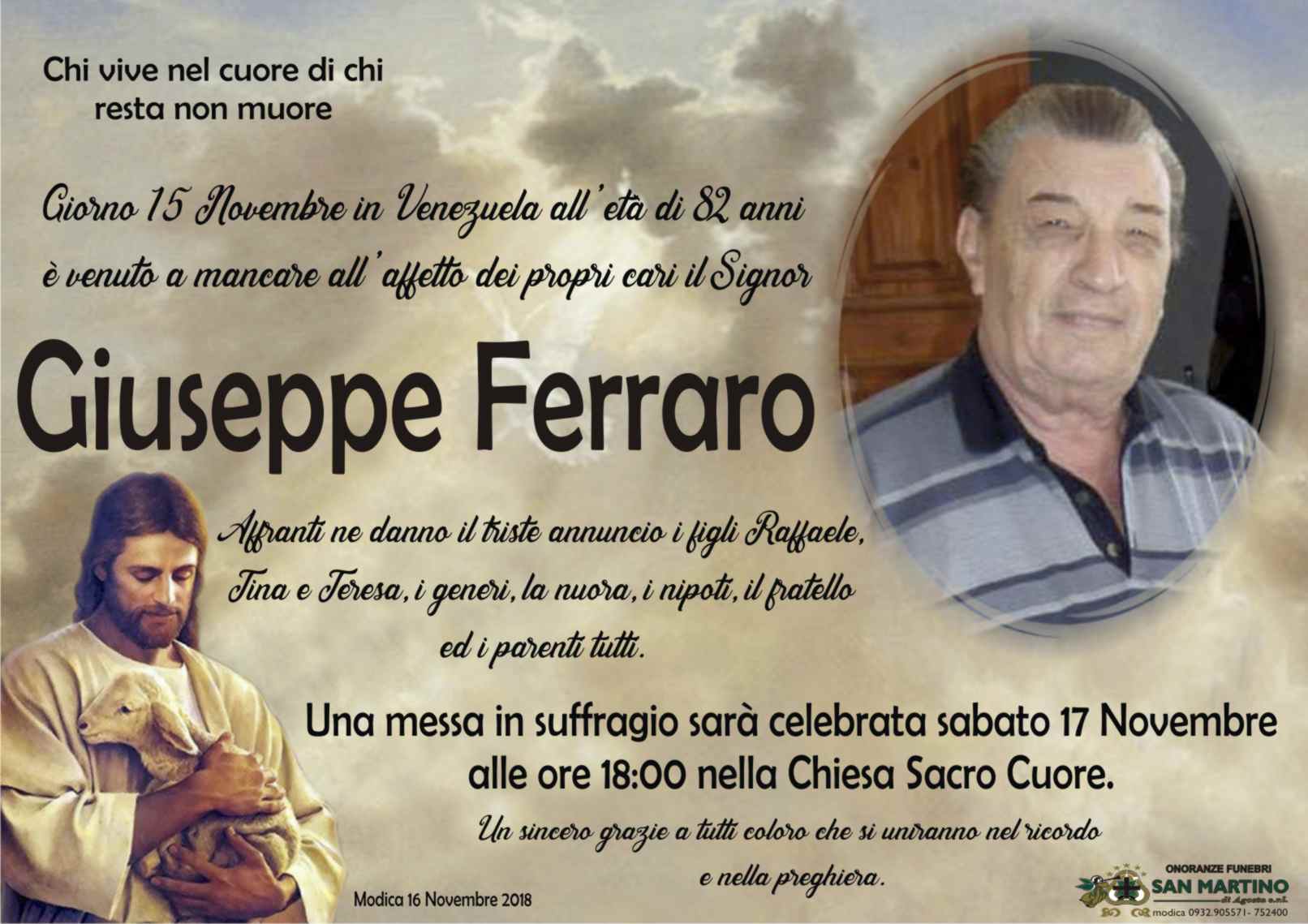 Necrologi: Giuseppe Ferraro