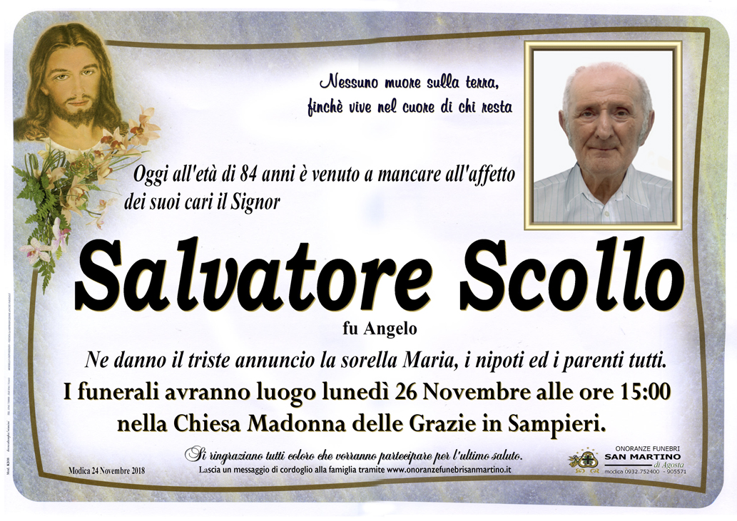 Necrologi: Salvatore Scollo