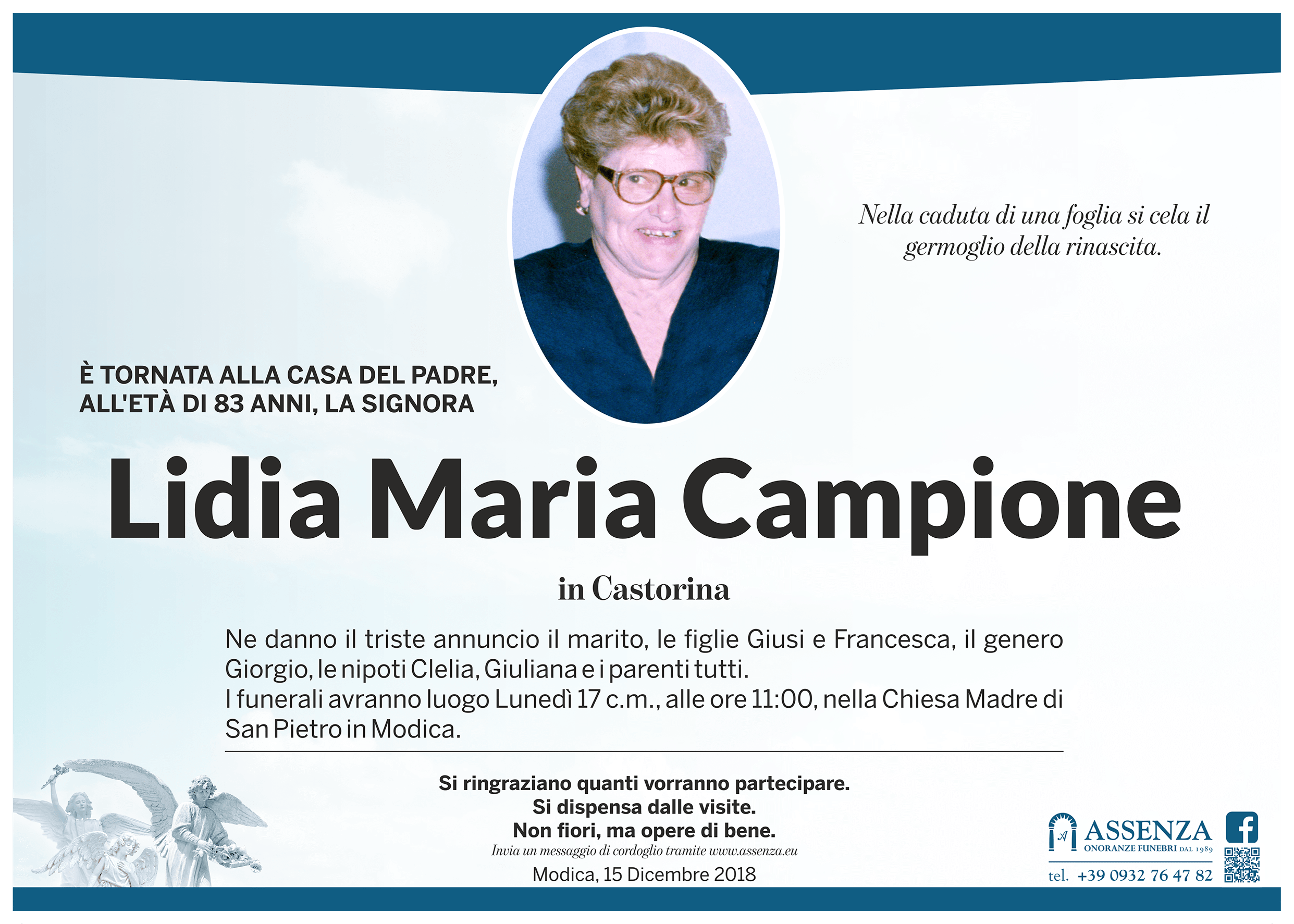 Necrologi: Lidia Maria Campione