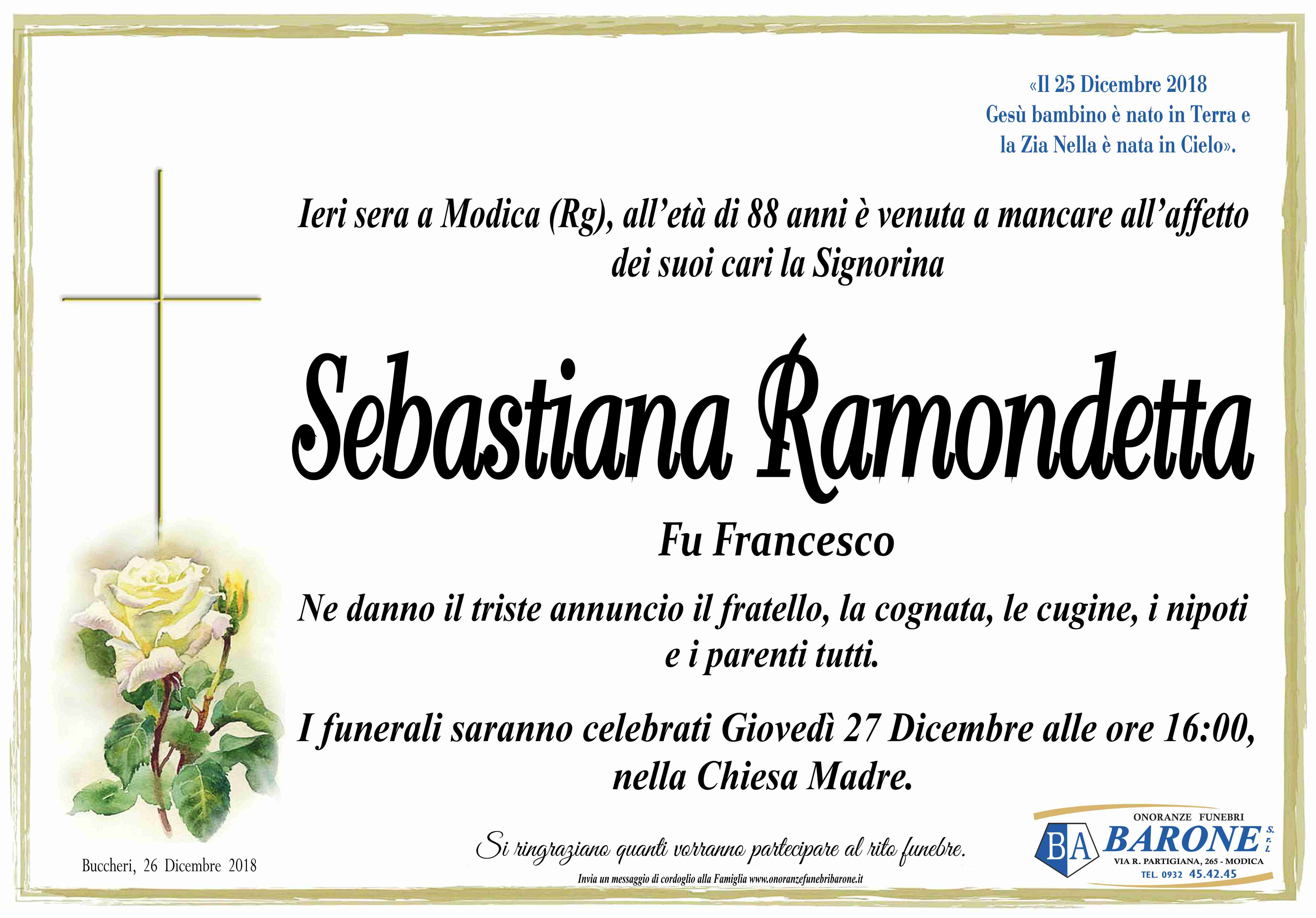 Necrologi: Sebastiana Romandetta