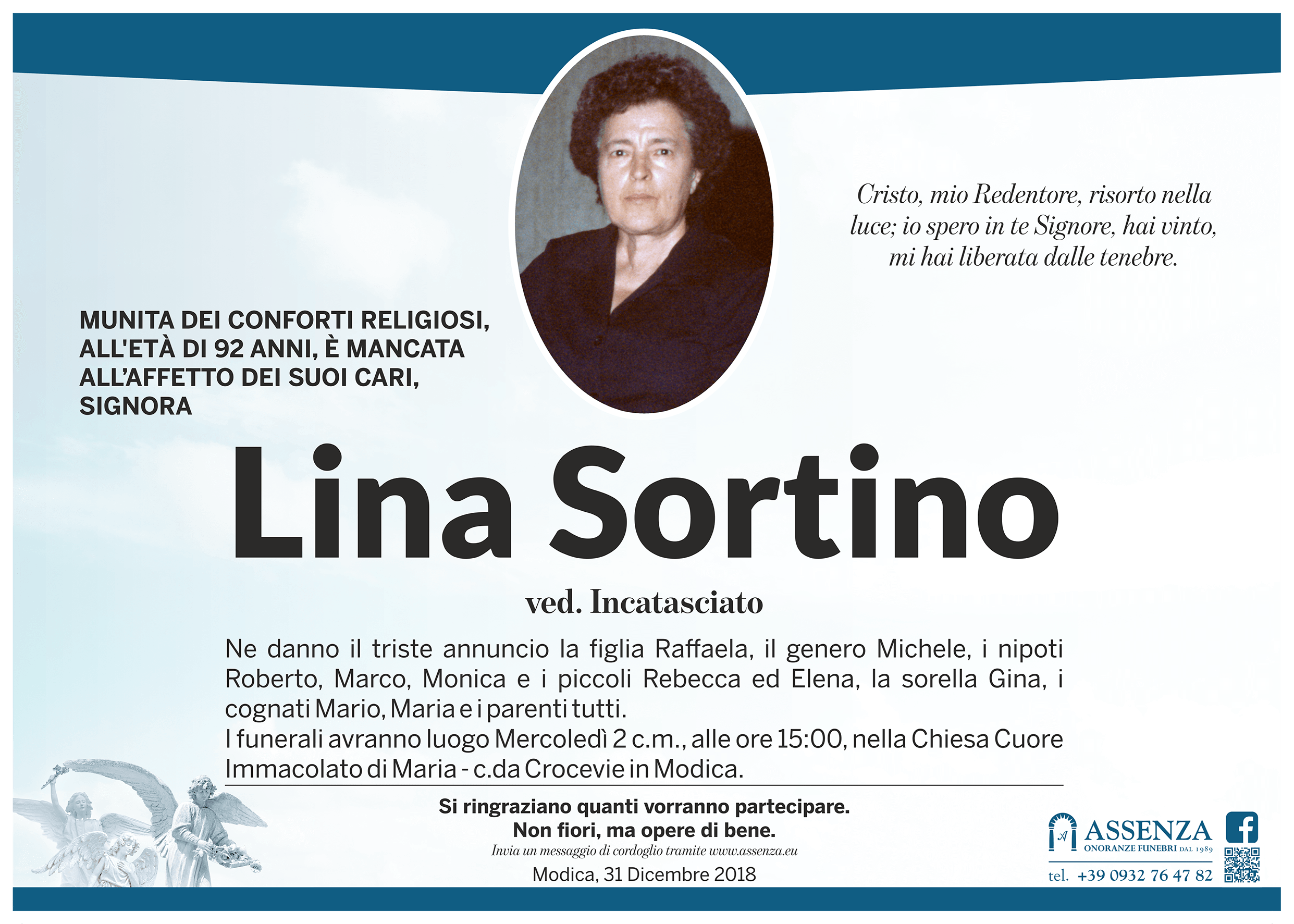 Necrologi: Lina Sortino