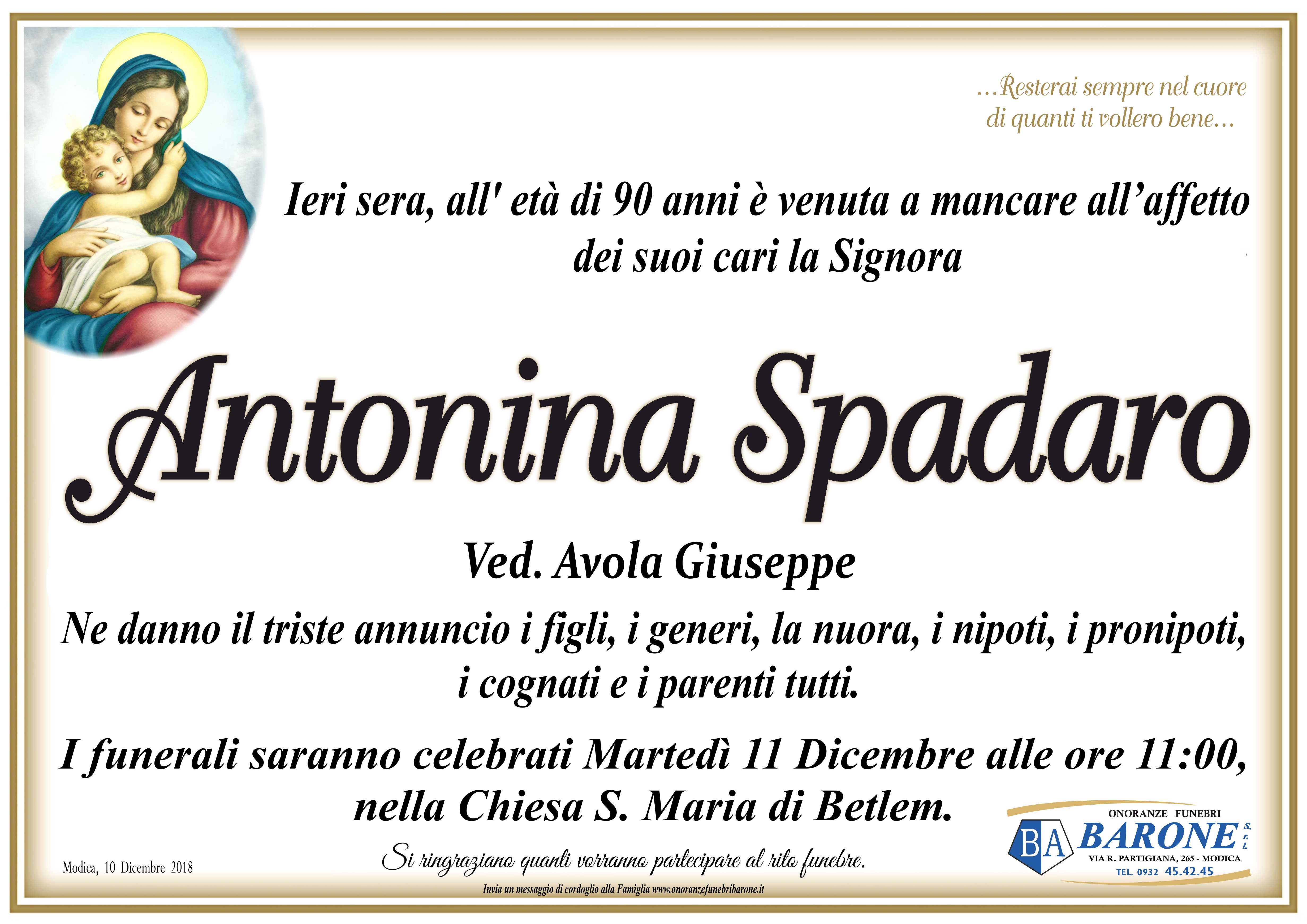 Necrologi: Antonina Spadaro