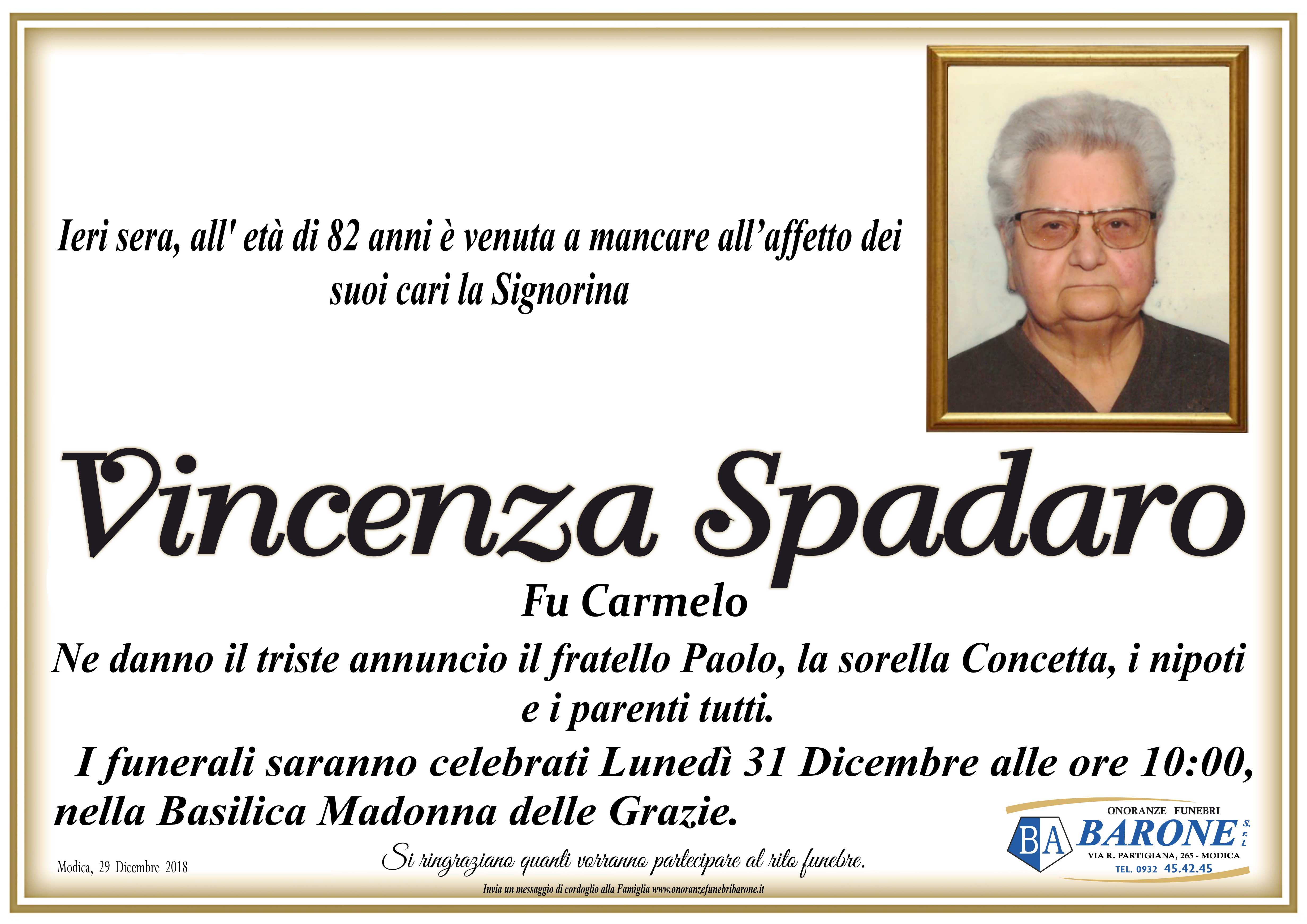 Necrologi: Vincenza Spadaro
