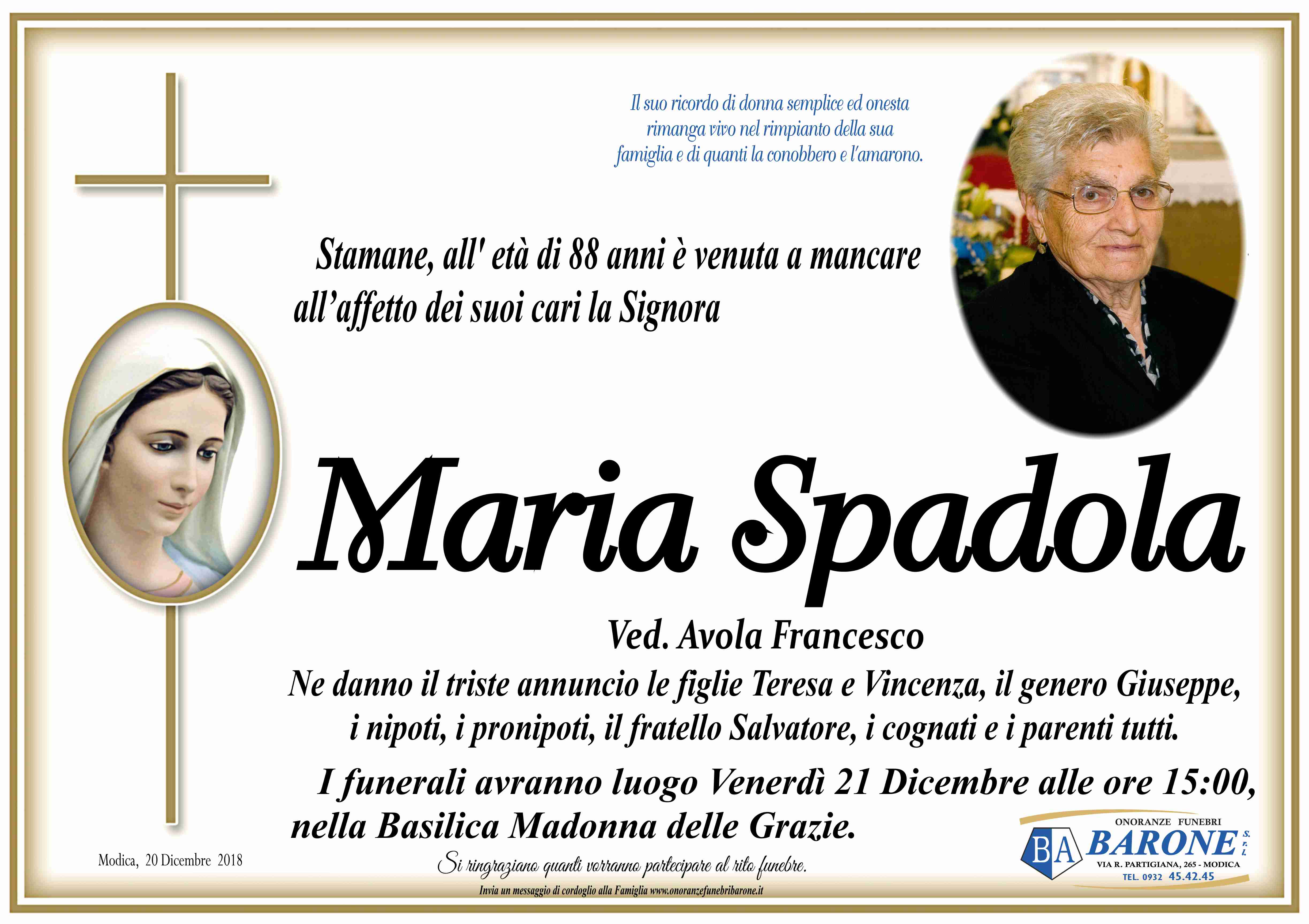 Necrologi: Maria Spadola