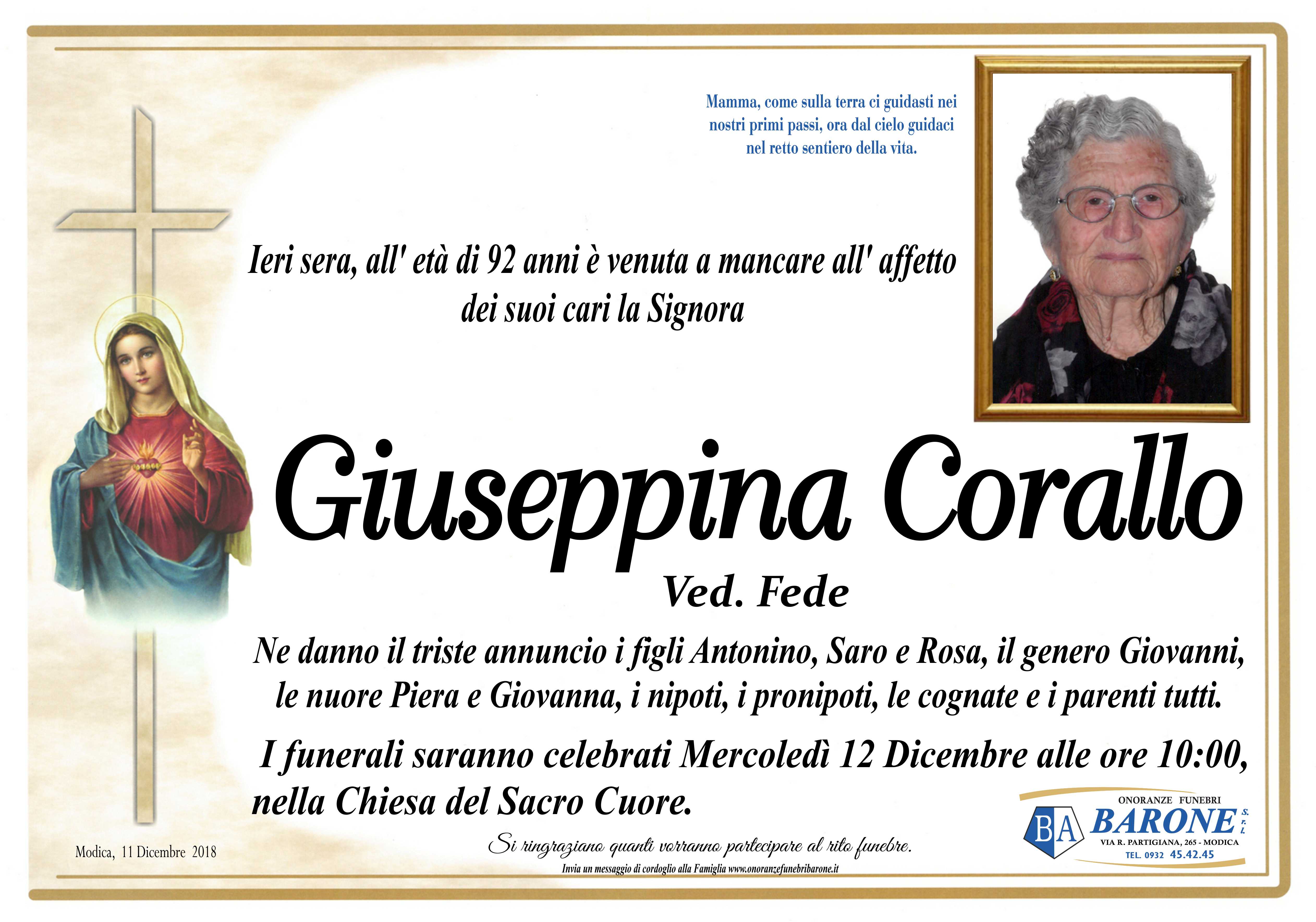 Necrologi: Giuseppina Corallo