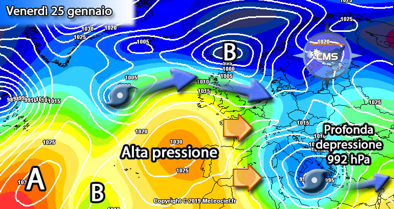 Profondo “vortice ciclonico” sul Mediterraneo: ancora maltempo venerdì, migliora da sabato